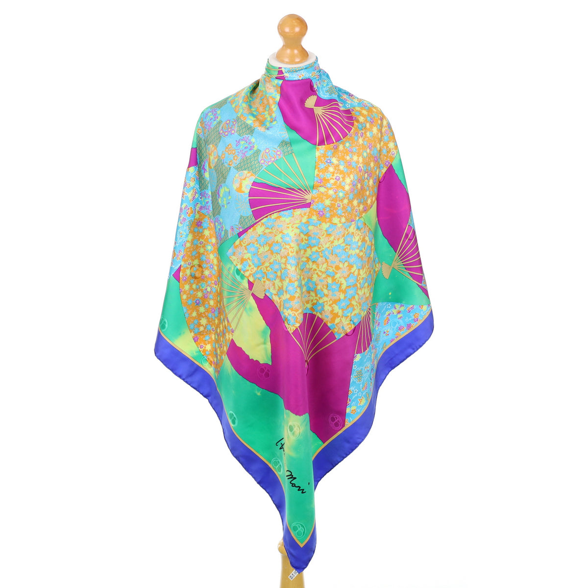 Hanae Mori Japanese Designer Silk Scarf