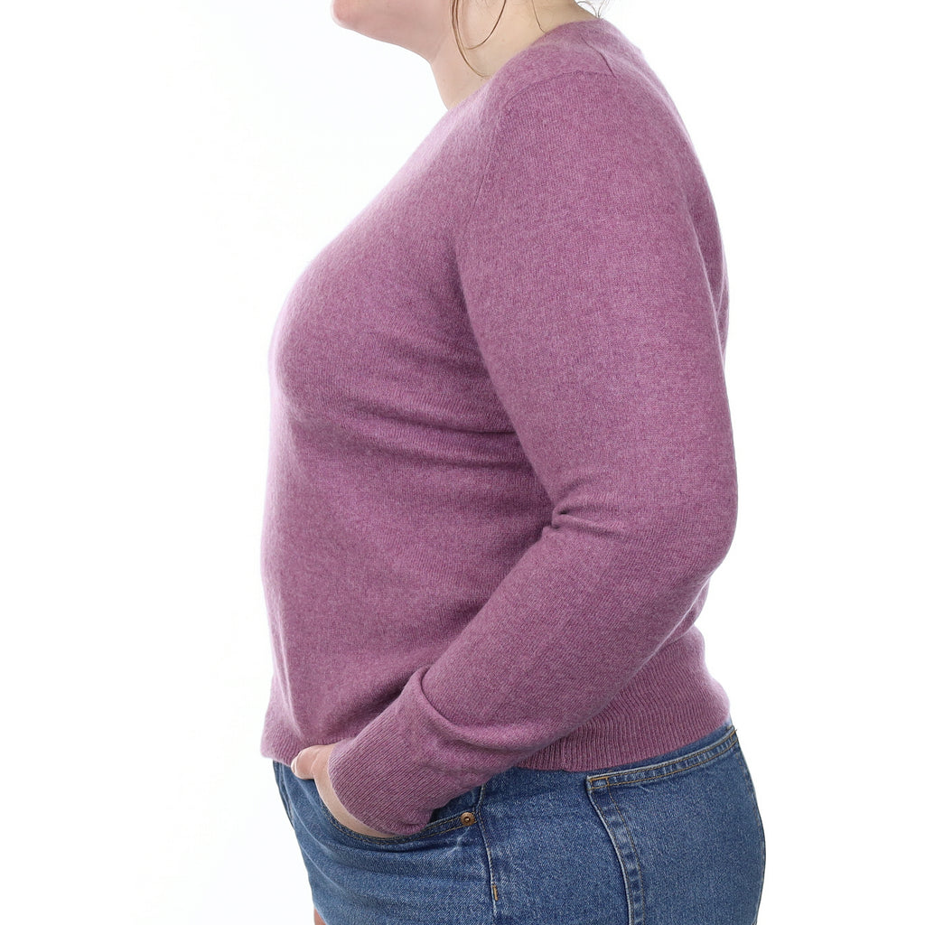 Wisteria Purple Cashmere Crew Neck Jumper Large