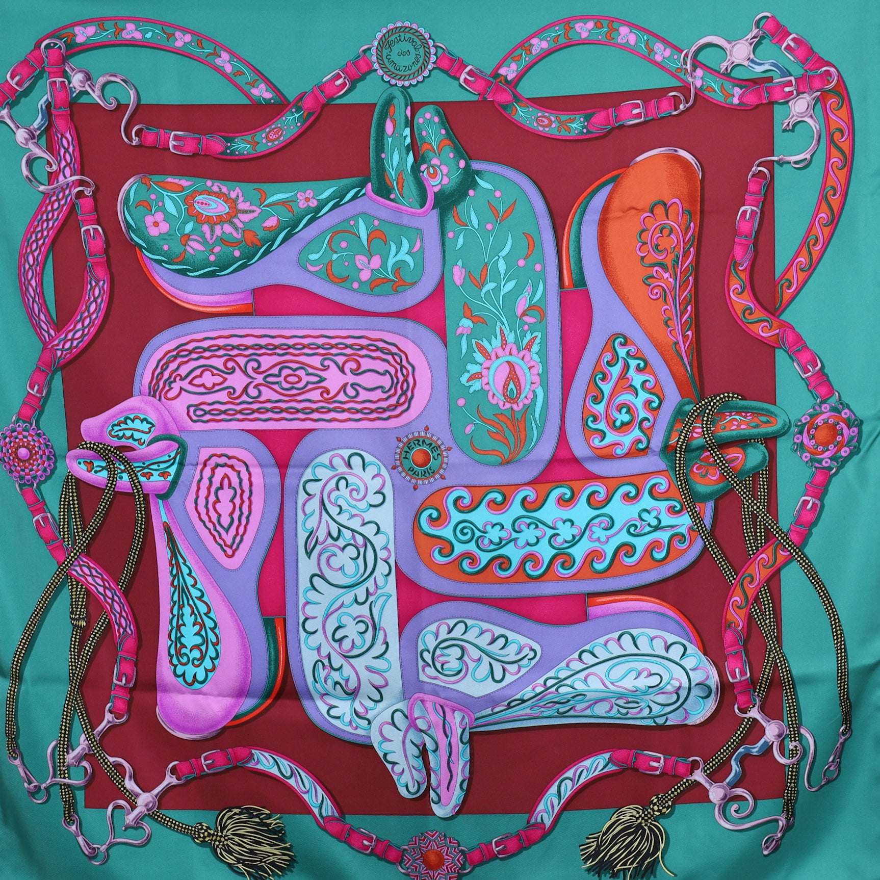 Brand New Boxed Hermès Festival des Amazones Silk Scarf