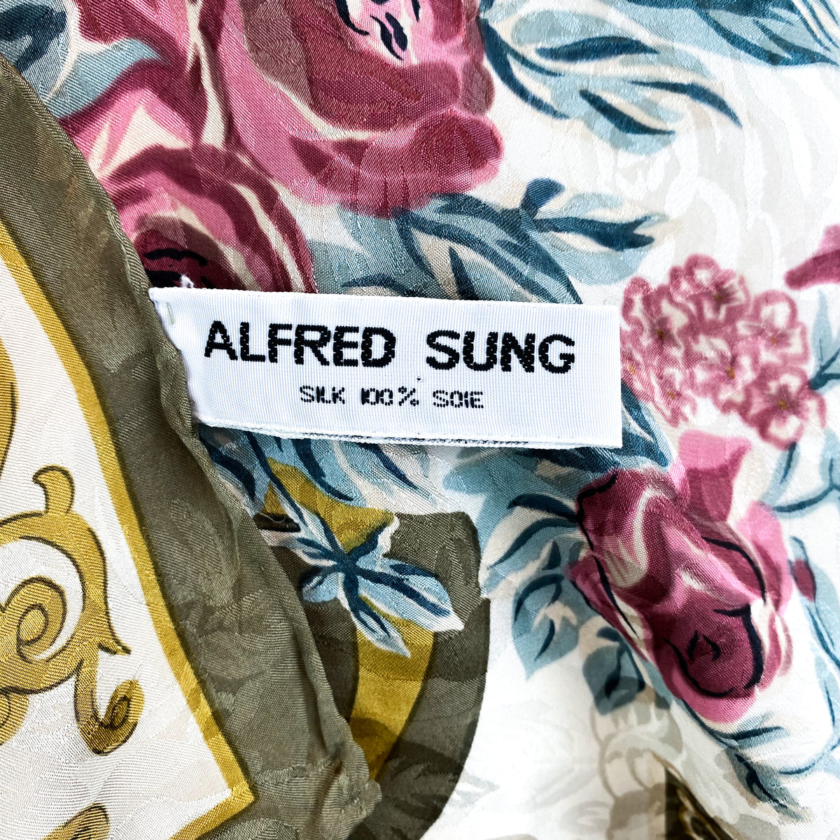 Alfred Sung Vintage Silk Scarf