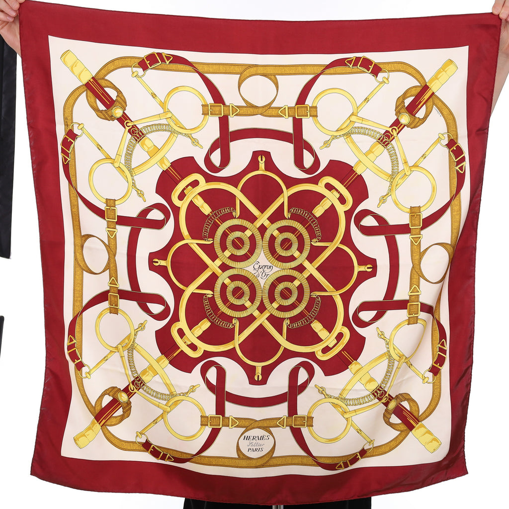 Hermès Eperon D’or Vintage Silk Scarf