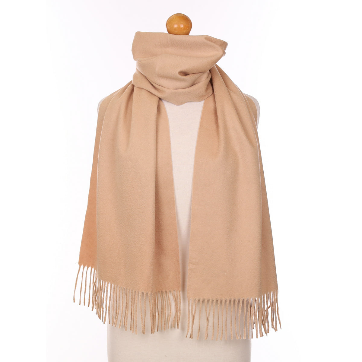 Nude Beige Cashmere Woven Scarf
