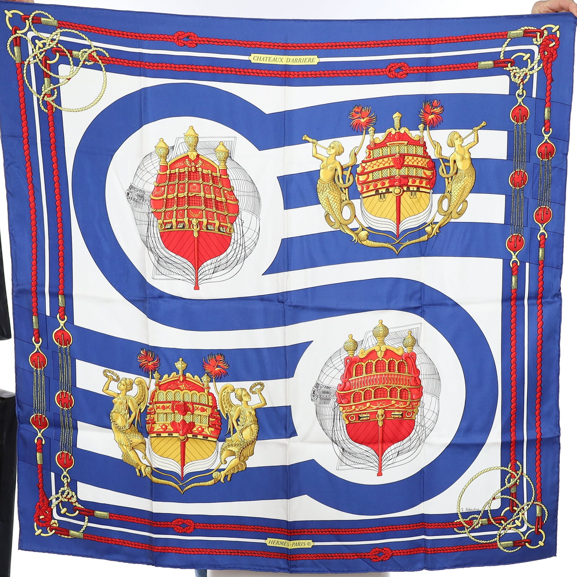 Brand New Boxed Hermès Chateaux D’arriere Silk Scarf