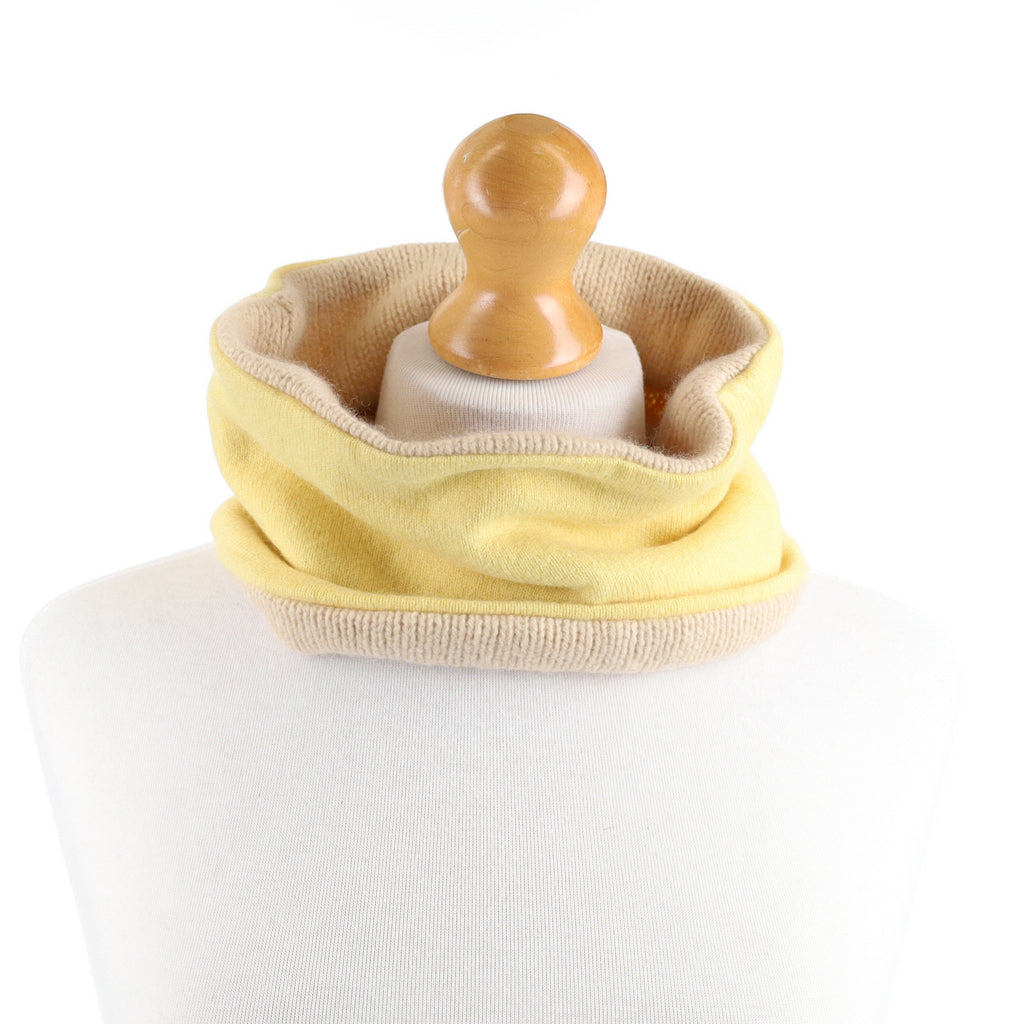 Pale Vanilla Fudge and Sunshine Yellow Neck Warmer