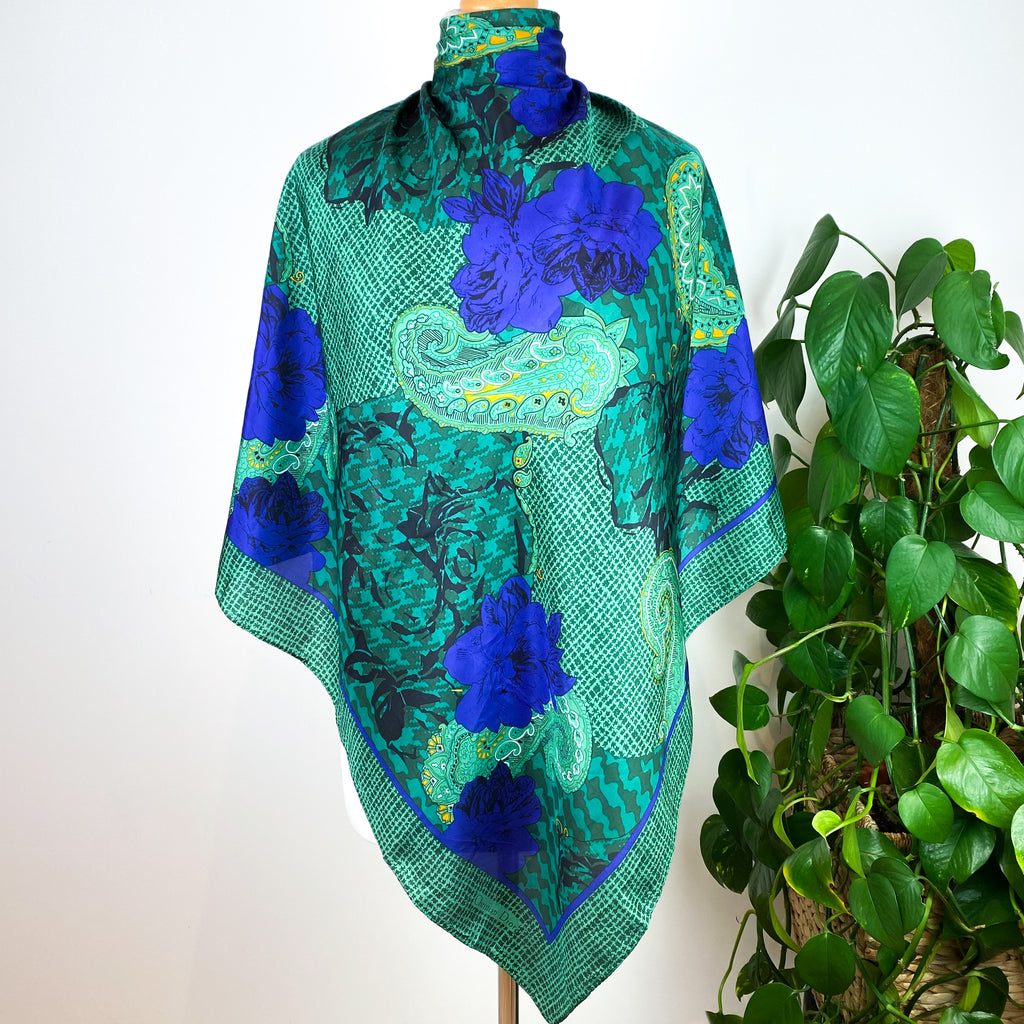 1970s Christian Dior Vintage Designer Silk Scarf