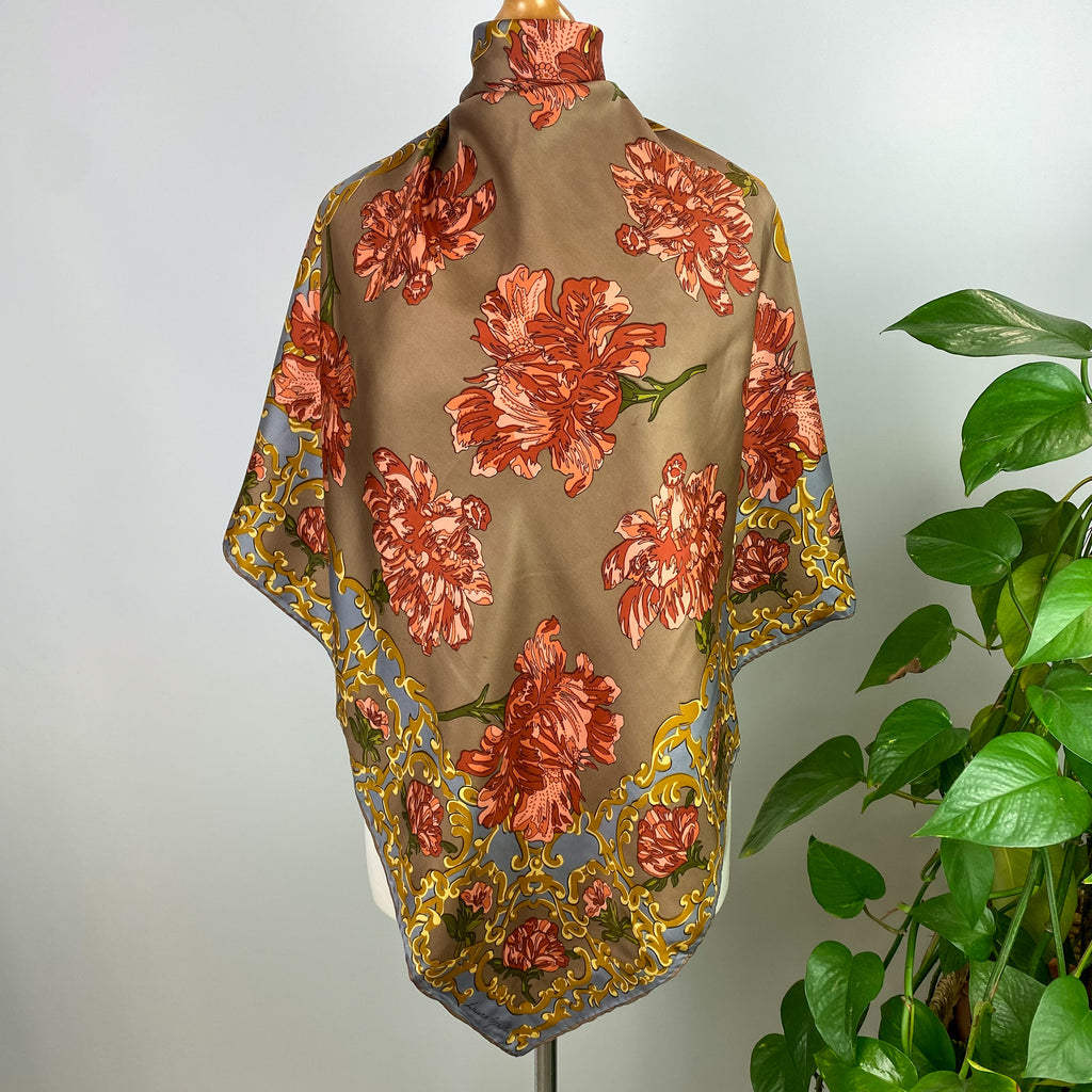 Laura Geraldi Floral Vintage Silk Scarf