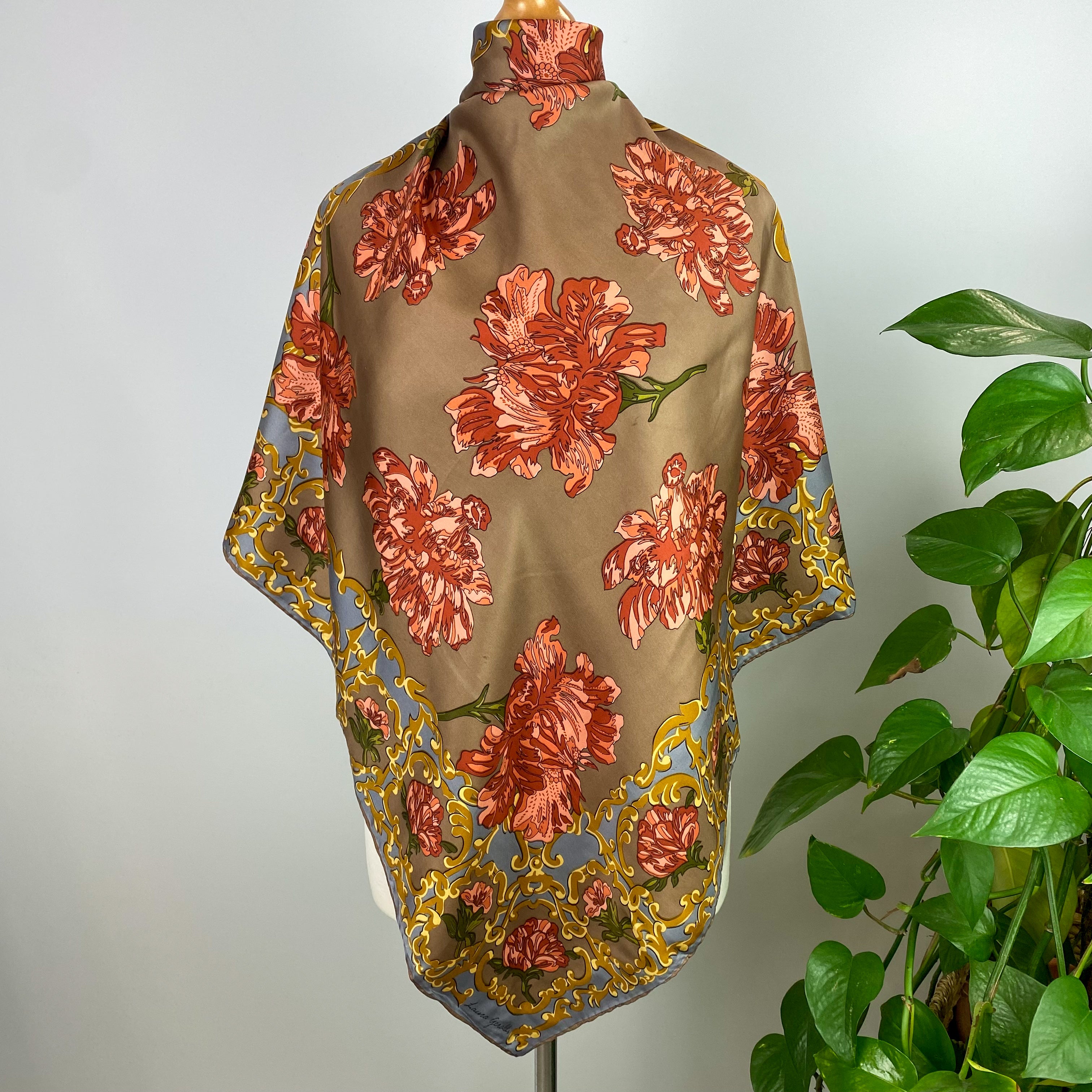 Laura Geraldi Floral Vintage Silk Scarf