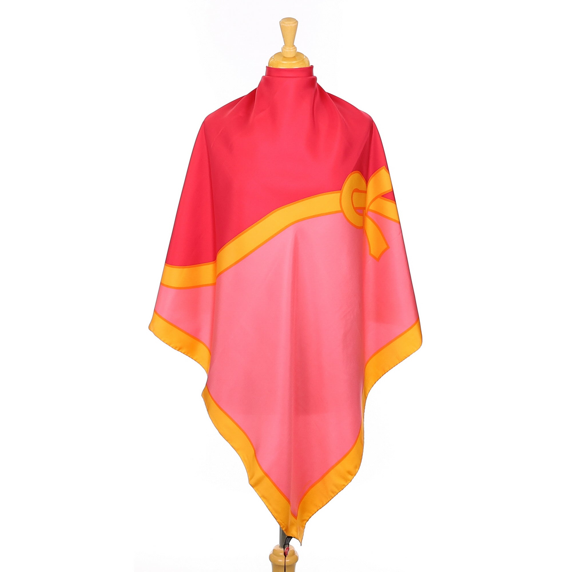 Brand New Roberta di Camerina Two Tone Pink Silk Scarf