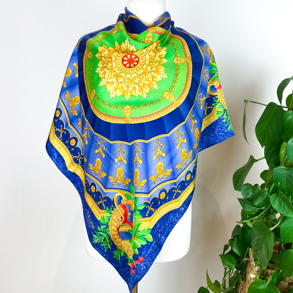 Immaculate Celine Designer Silk Scarf