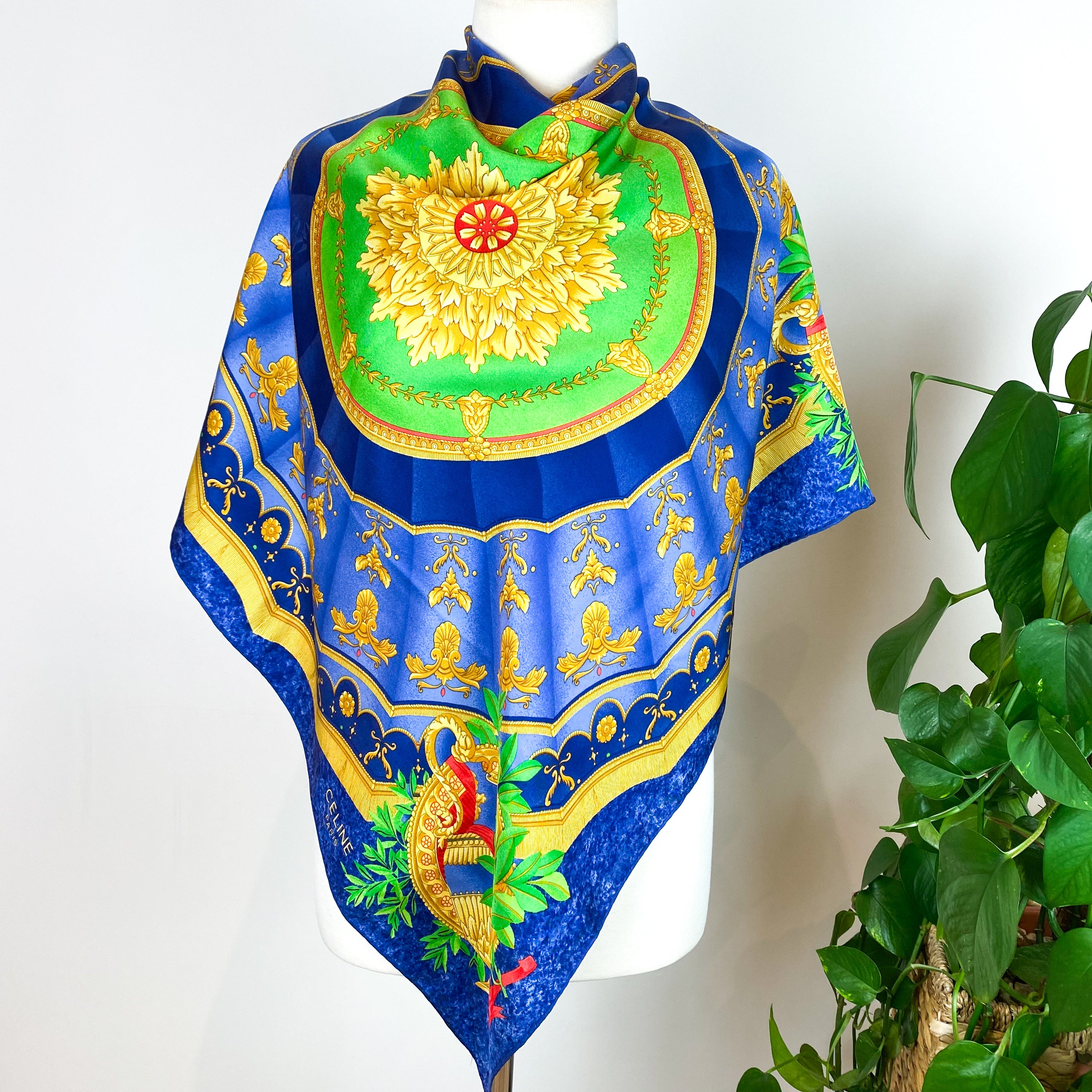 Immaculate Celine Designer Silk Scarf