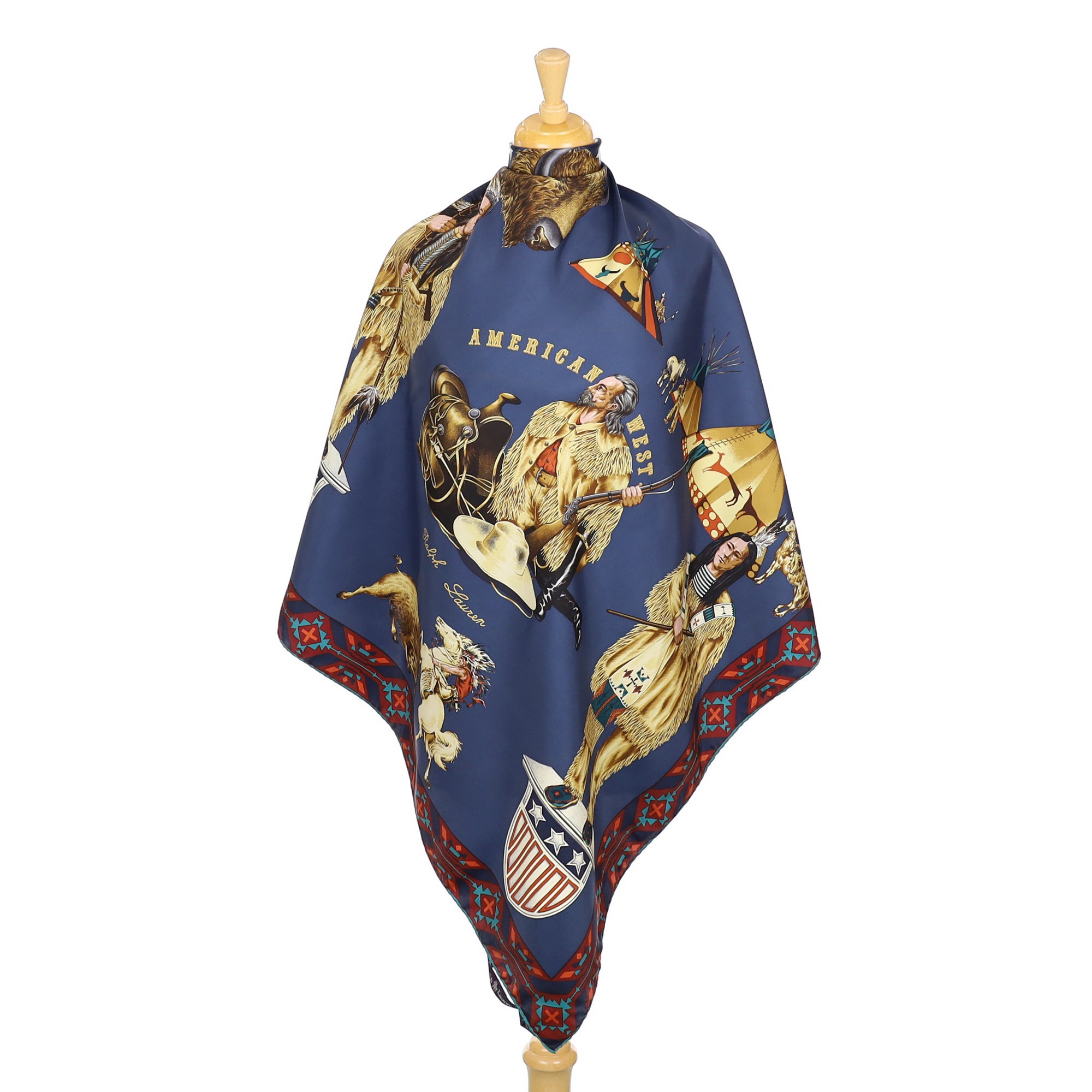 Ralph Lauren American West Designer Silk Scarf