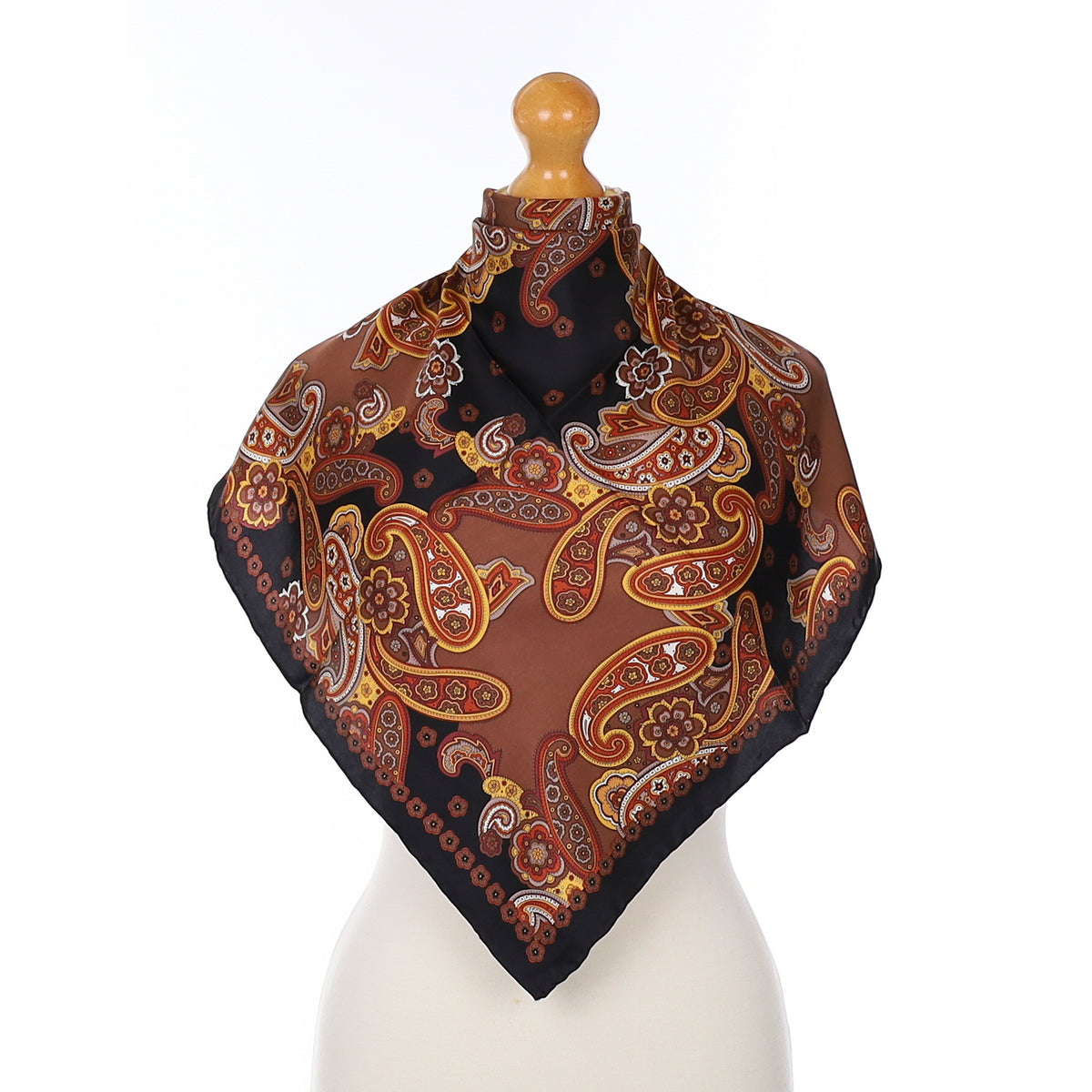 Brand New Jammers & Leufgen Brown Paisley Silk Scarf