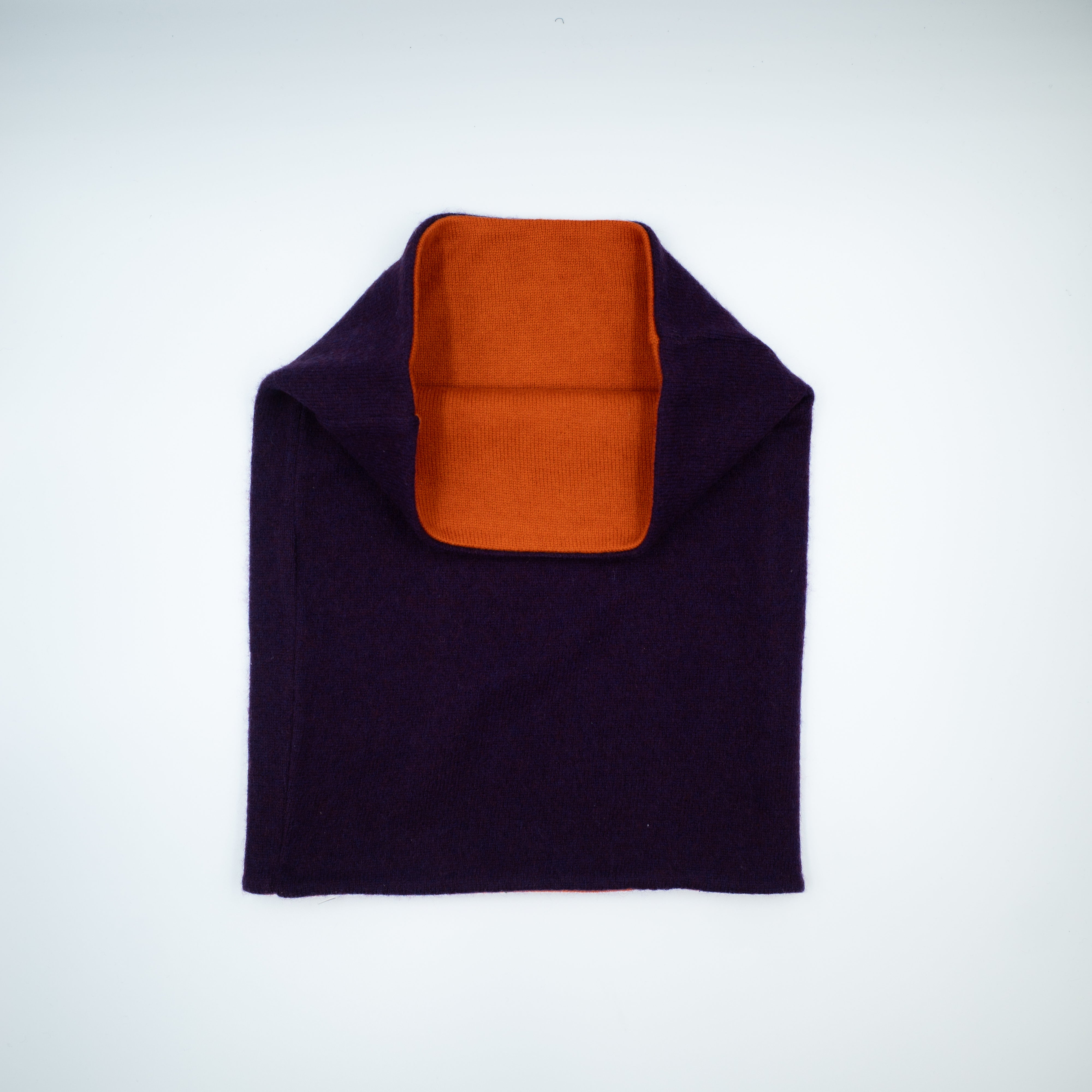 Grape Purple and Flame Orange Luxury Double Layered Snood