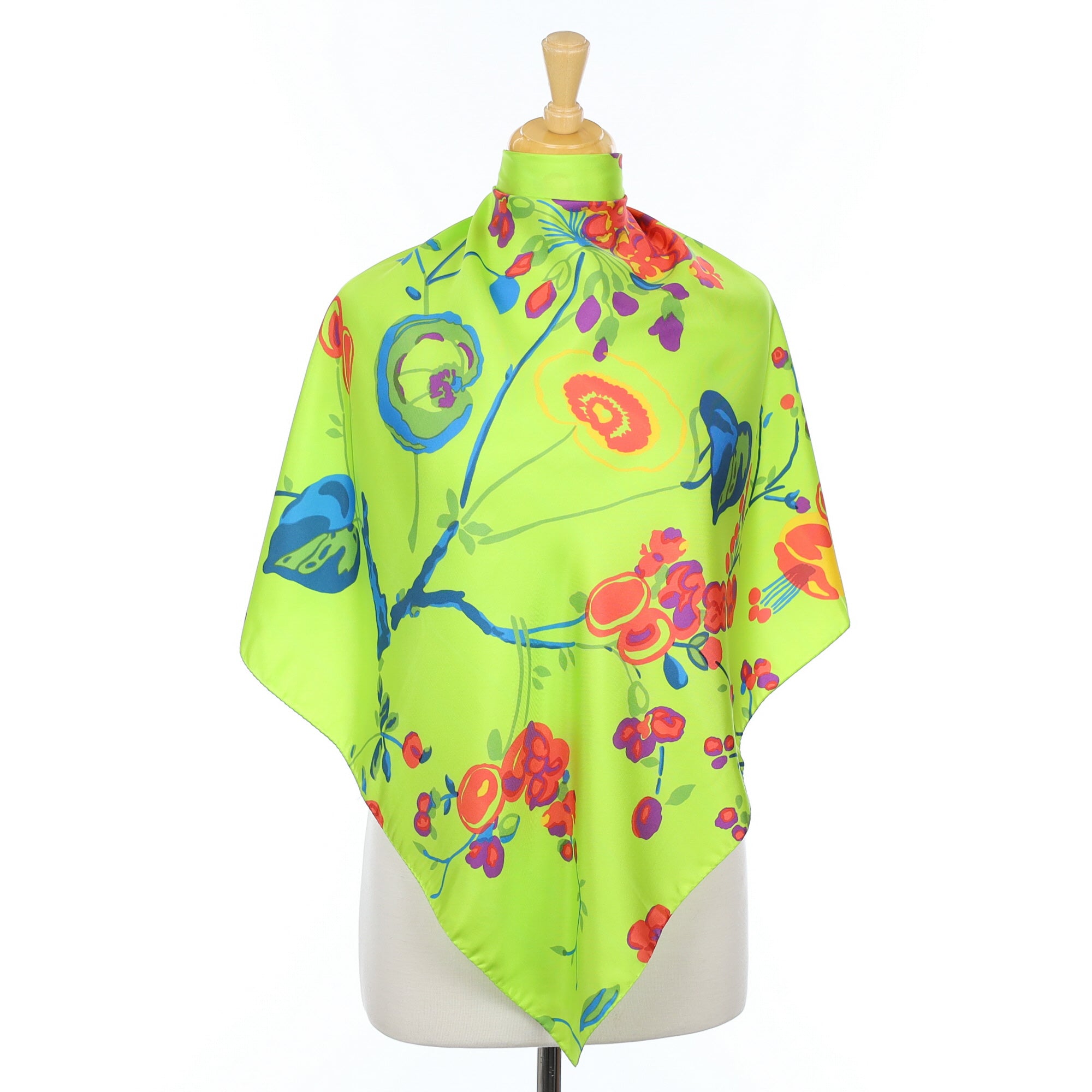 Bright Floral Silk Scarf