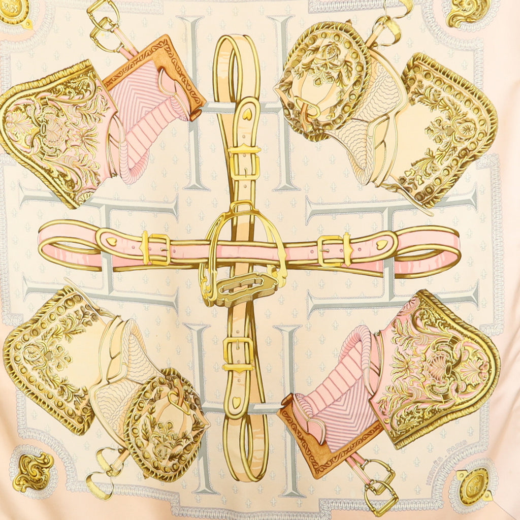 Hermès Selles a Housse Designer Silk Scarf