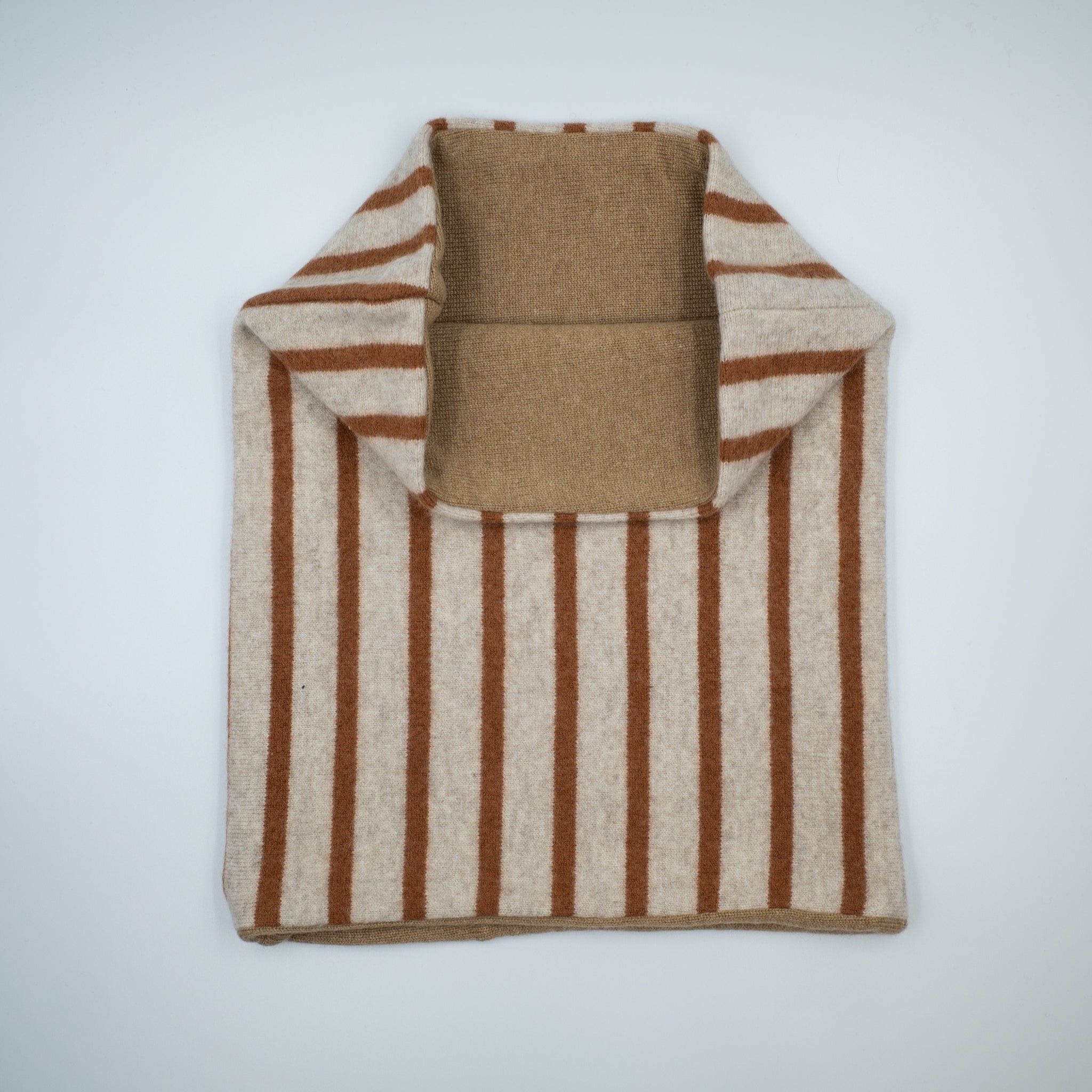 Men’s Two Tone Brown Stripe Luxury Double Layered Snood