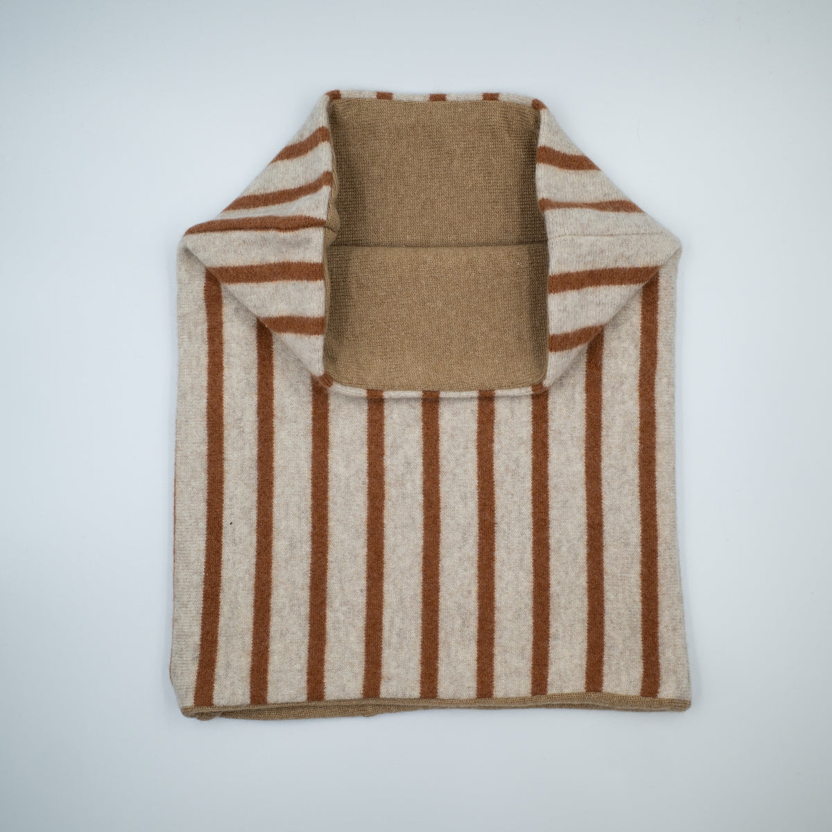 Men’s Two Tone Brown Stripe Luxury Double Layered Snood