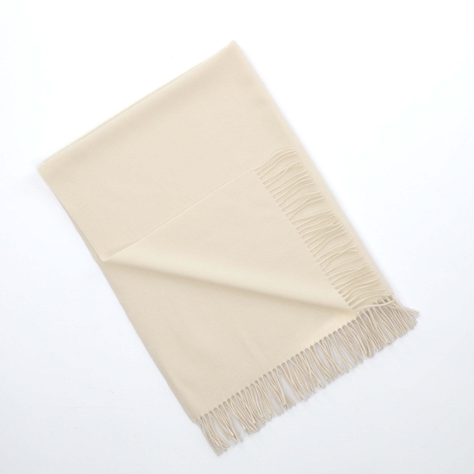 Brand New English Warm White Luxury Woven Cashmere Cot Blanket