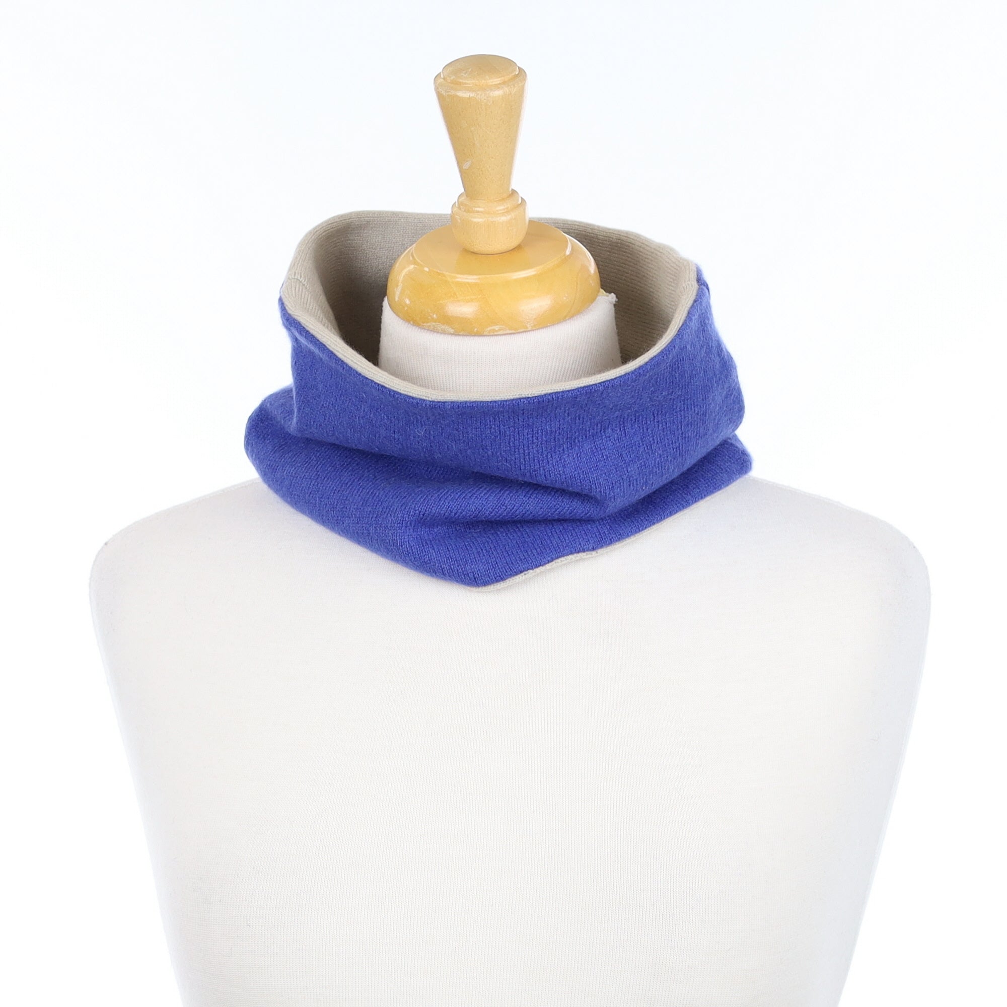 Azure Blue and Stone Grey Neck Warmer
