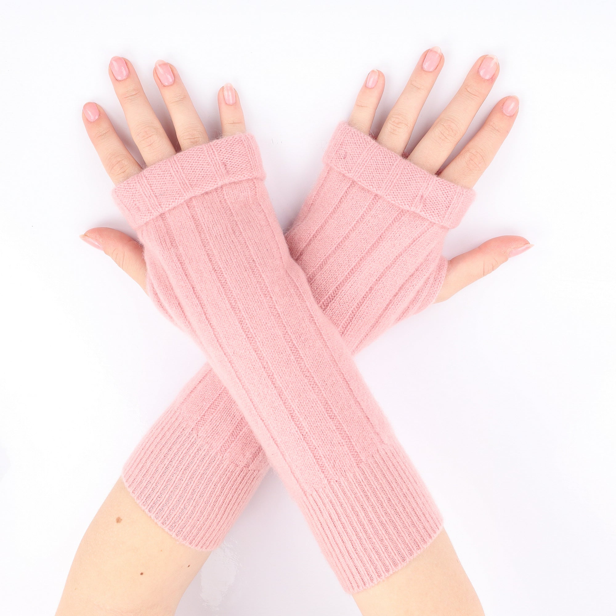 Calamine Pink Fingerless Gloves