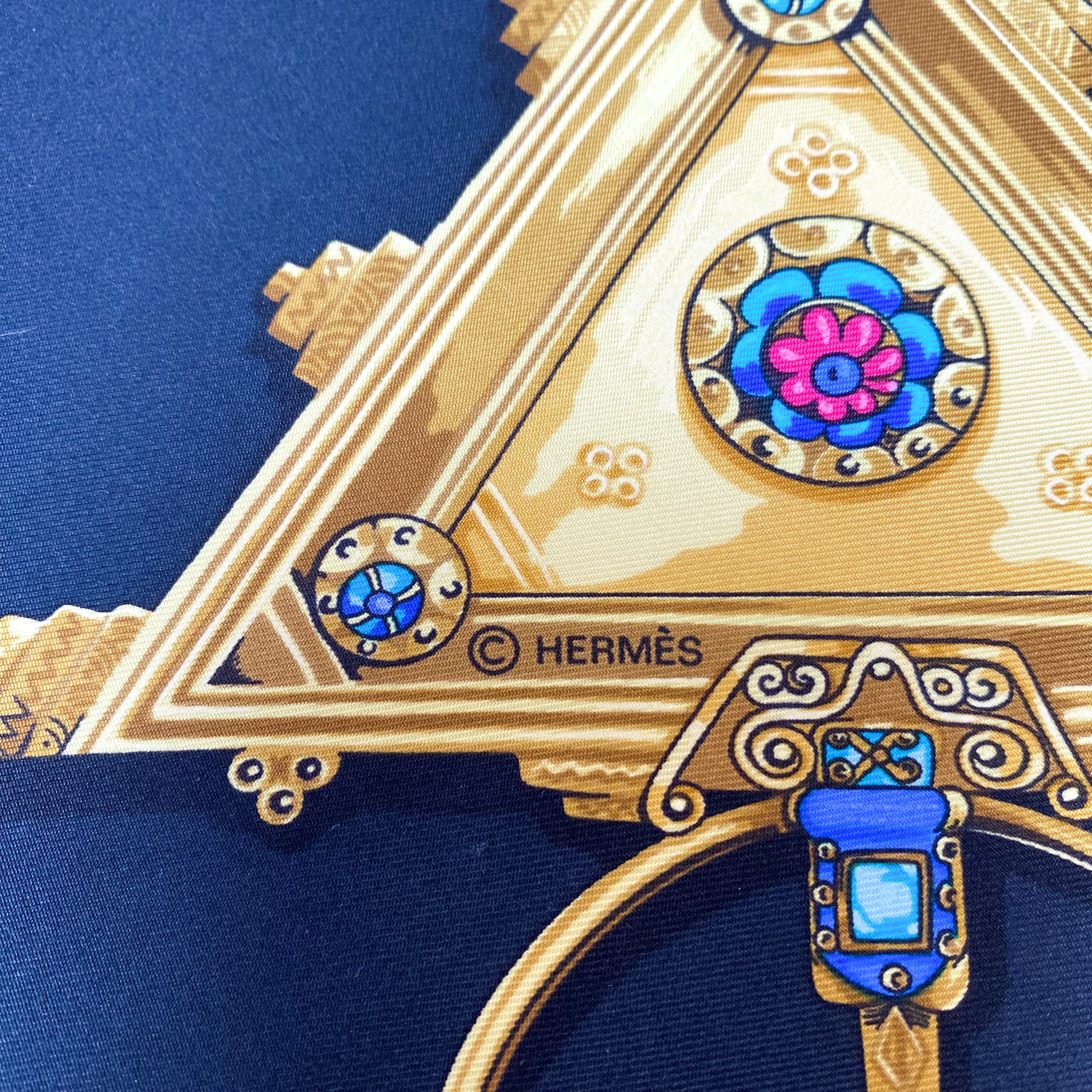 Boxed Hermès 1994 Parures des Sables Silk Scarf