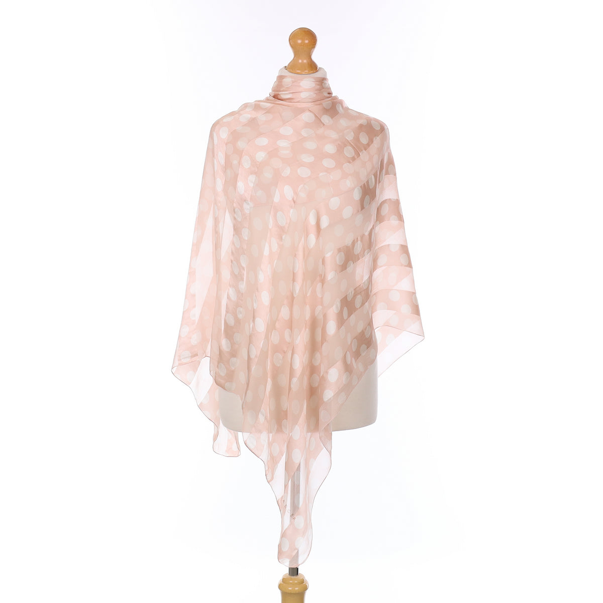 Jaeger Pink Polka Dot Silk Scarf