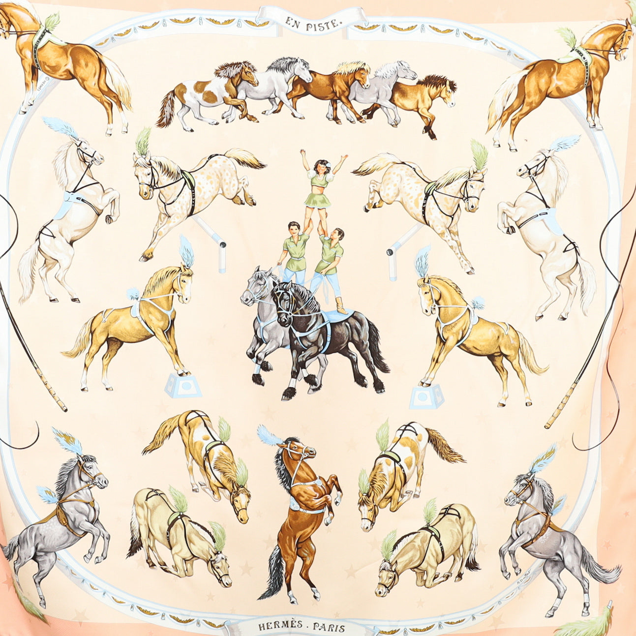 Hermès En Piste Silk Scarf