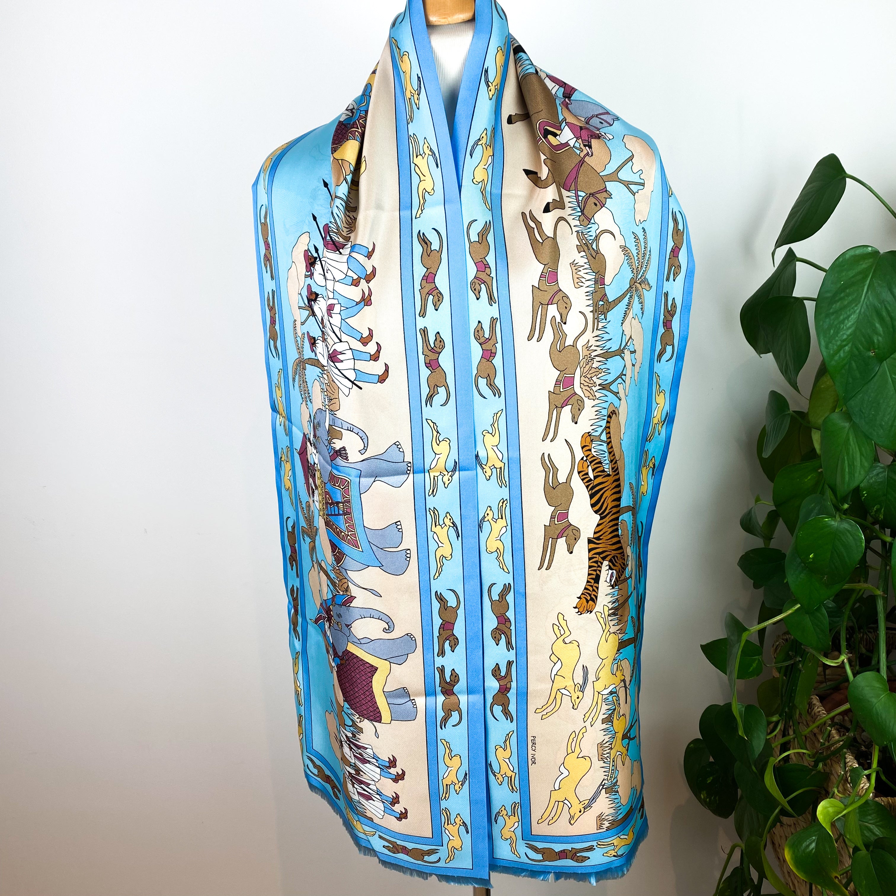 Brand New Percy Ivor Long Silk Scarf
