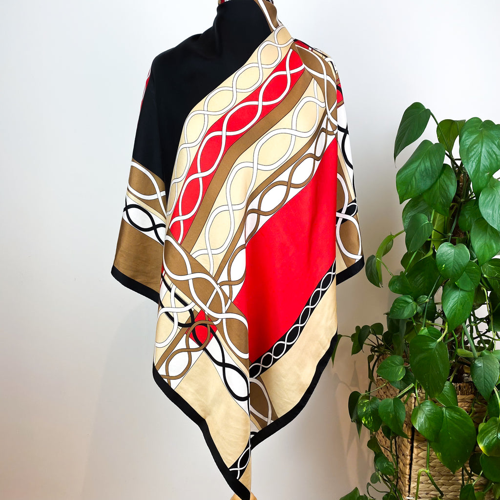 Striking Oscar de la Renta Silk Scarf