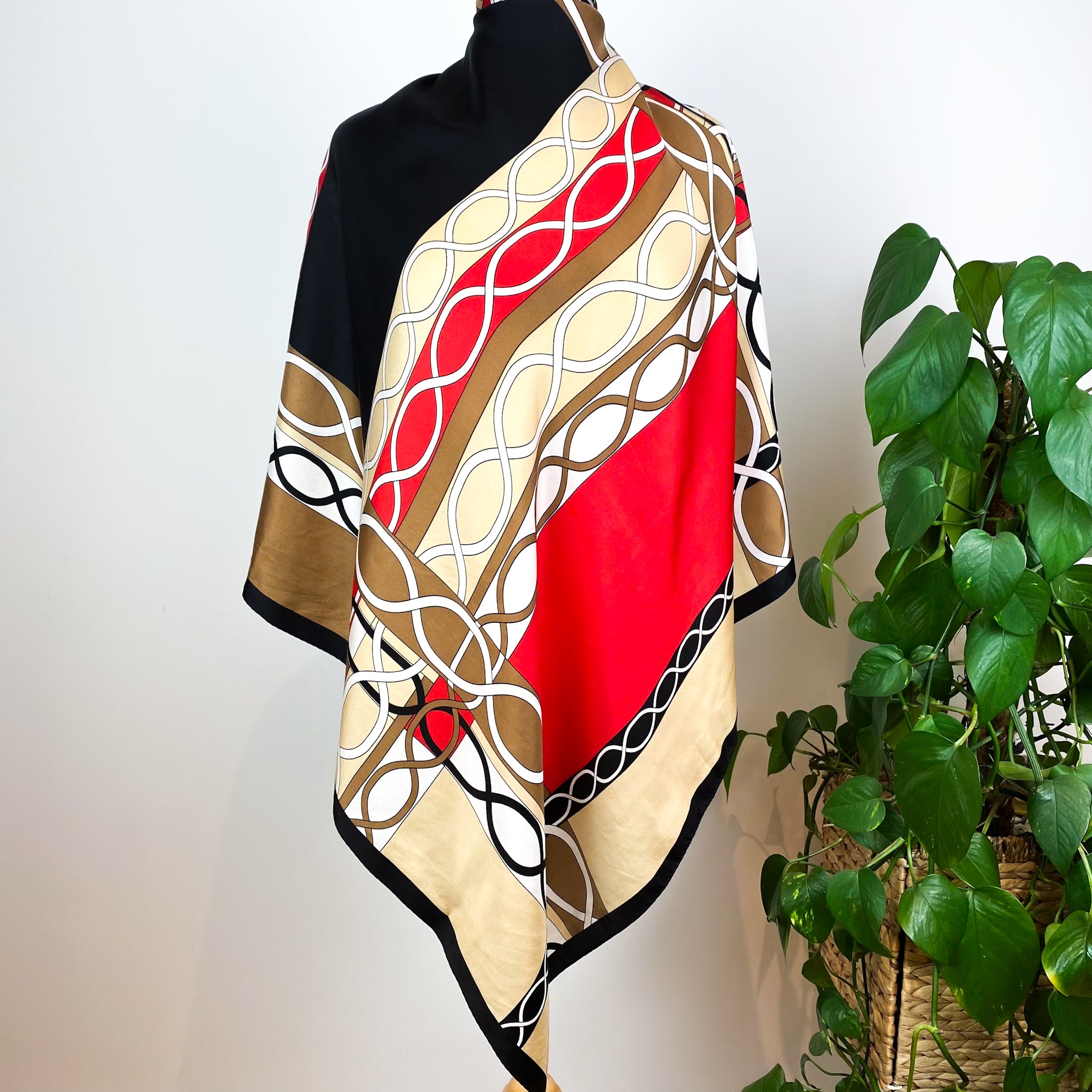 Striking Oscar de la Renta Silk Scarf