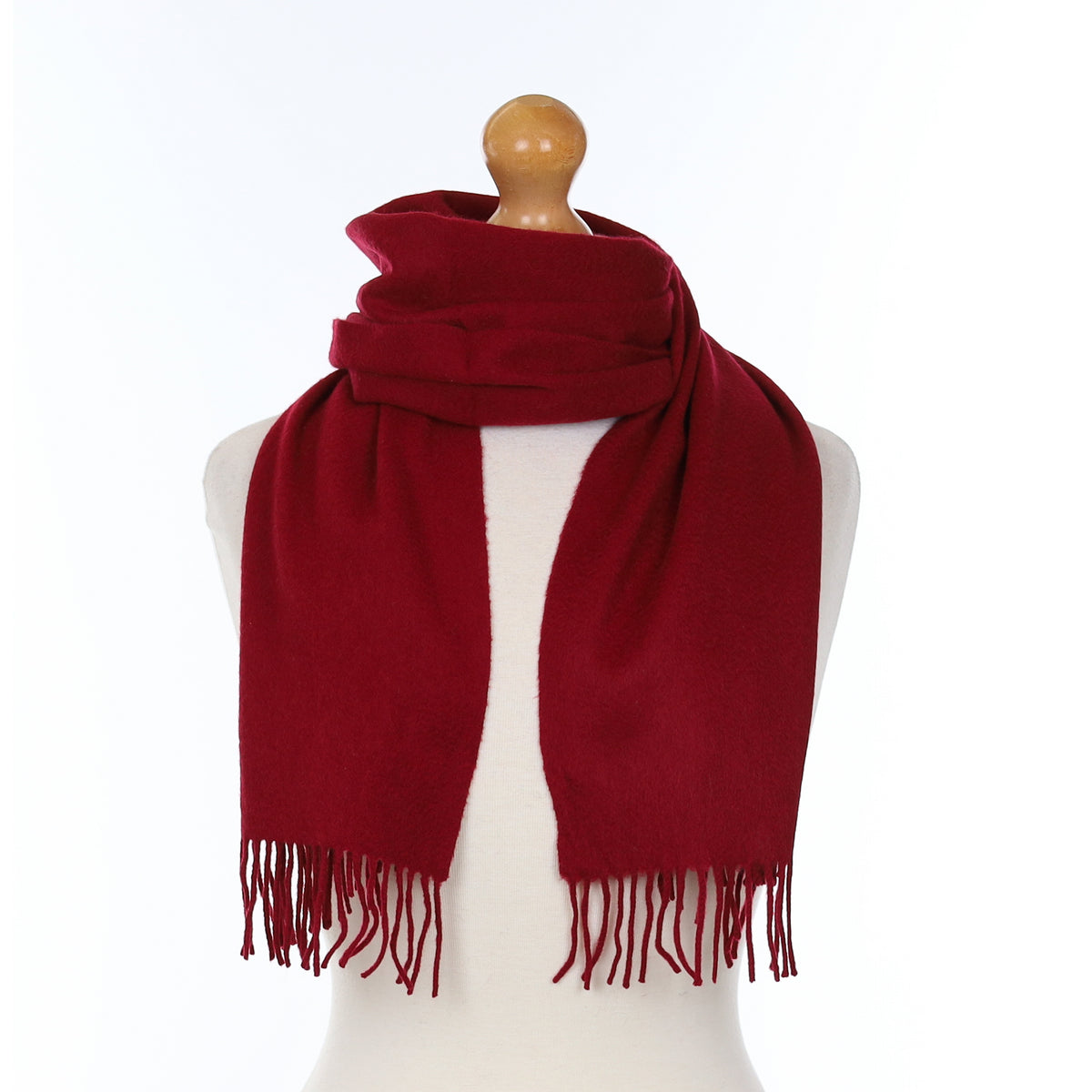 Crimson Red Cashmere Woven Scarf