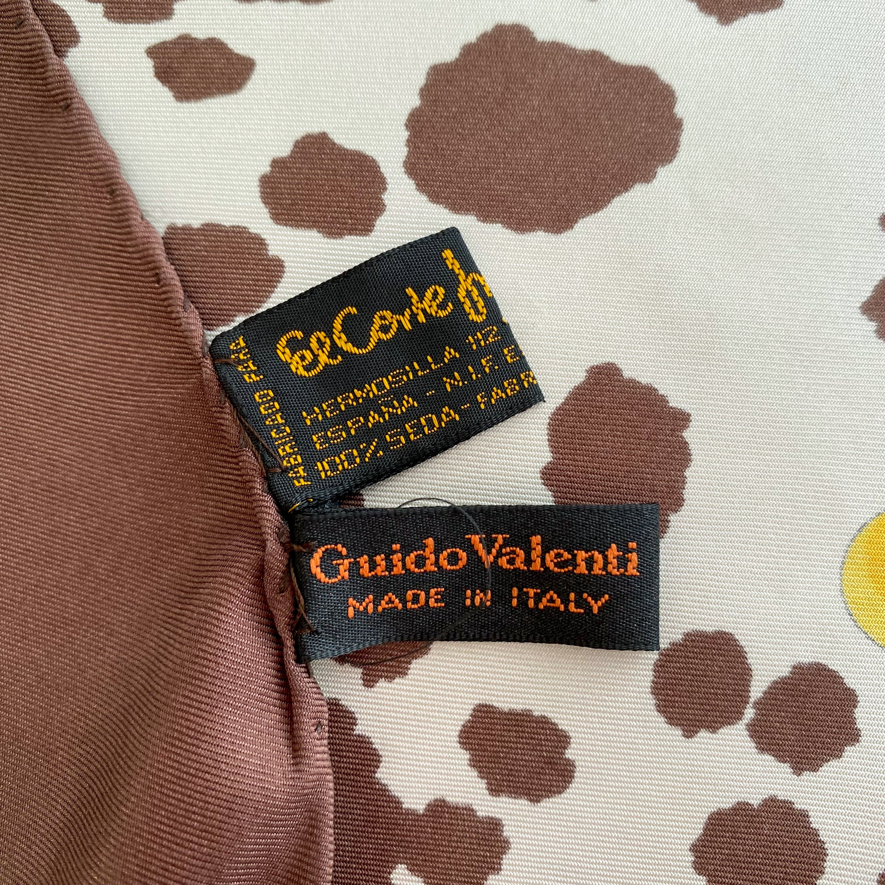 Guido Valenti Animal Print Italian Silk Scarf