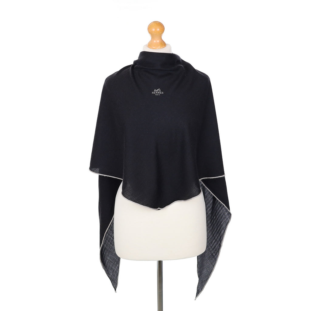 Hermès Black Cashmere Losange Scarf