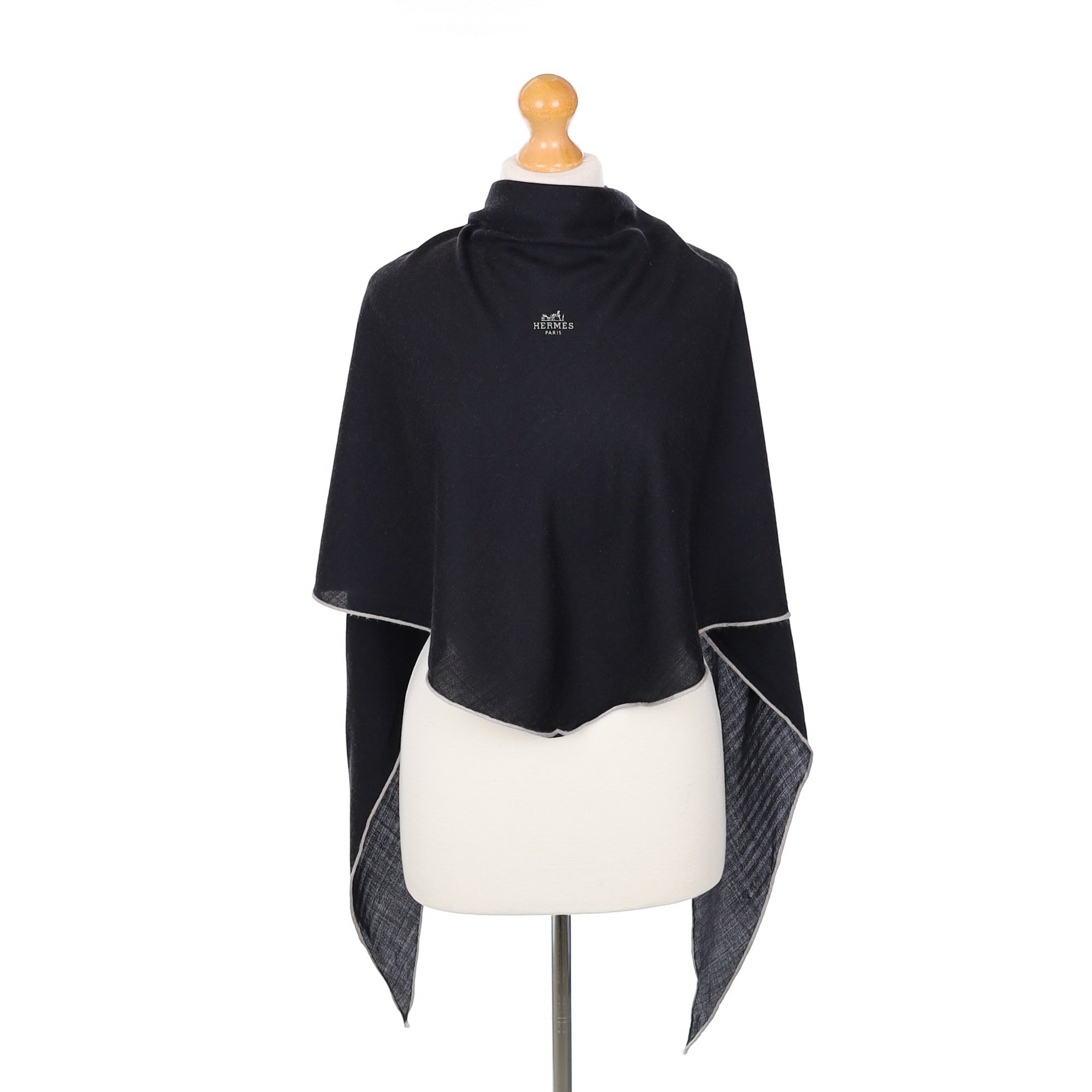 Hermès Black Cashmere Losange Scarf