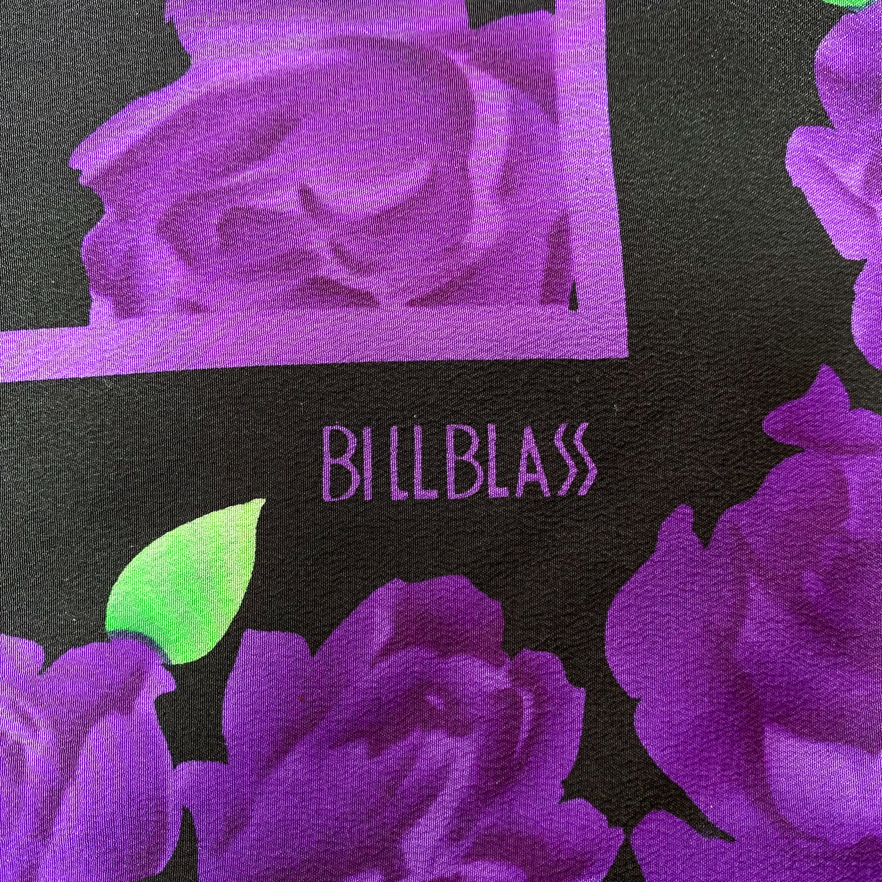 Bill Blass Vivid Floral Vintage Silk Scarf