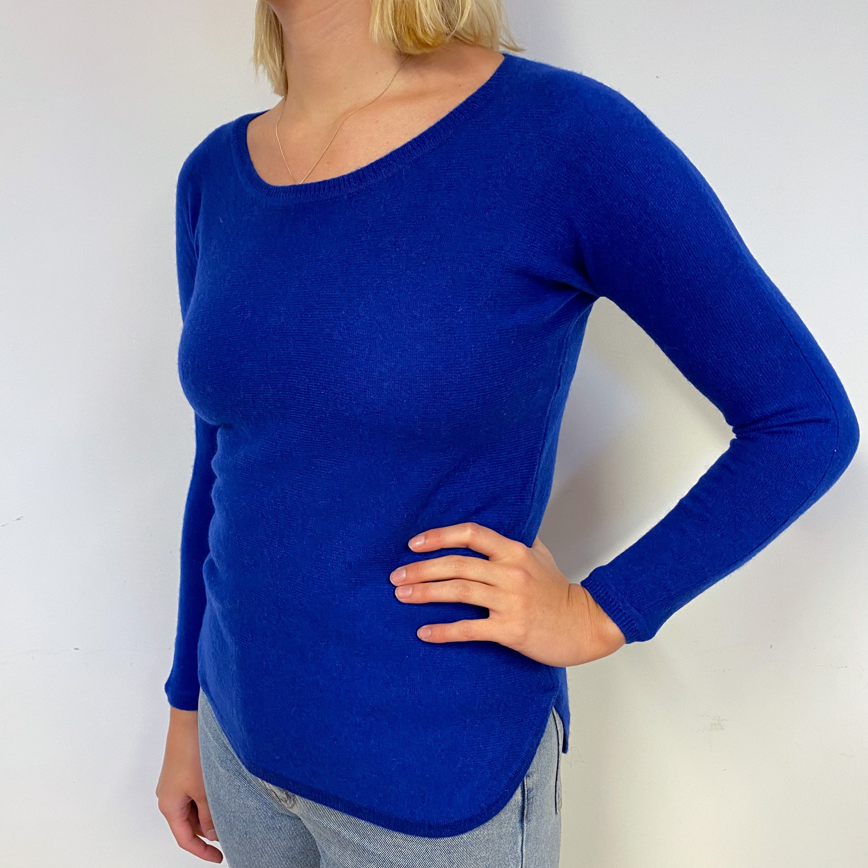 Indigo Blue Cashmere Crew Neck Jumper Small