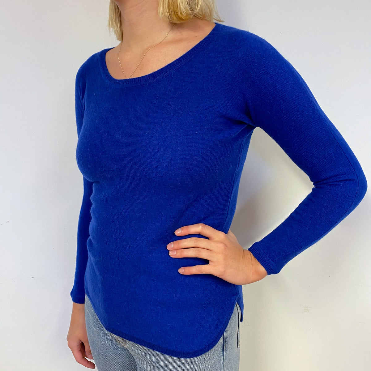 Indigo Blue Cashmere Crew Neck Jumper Small