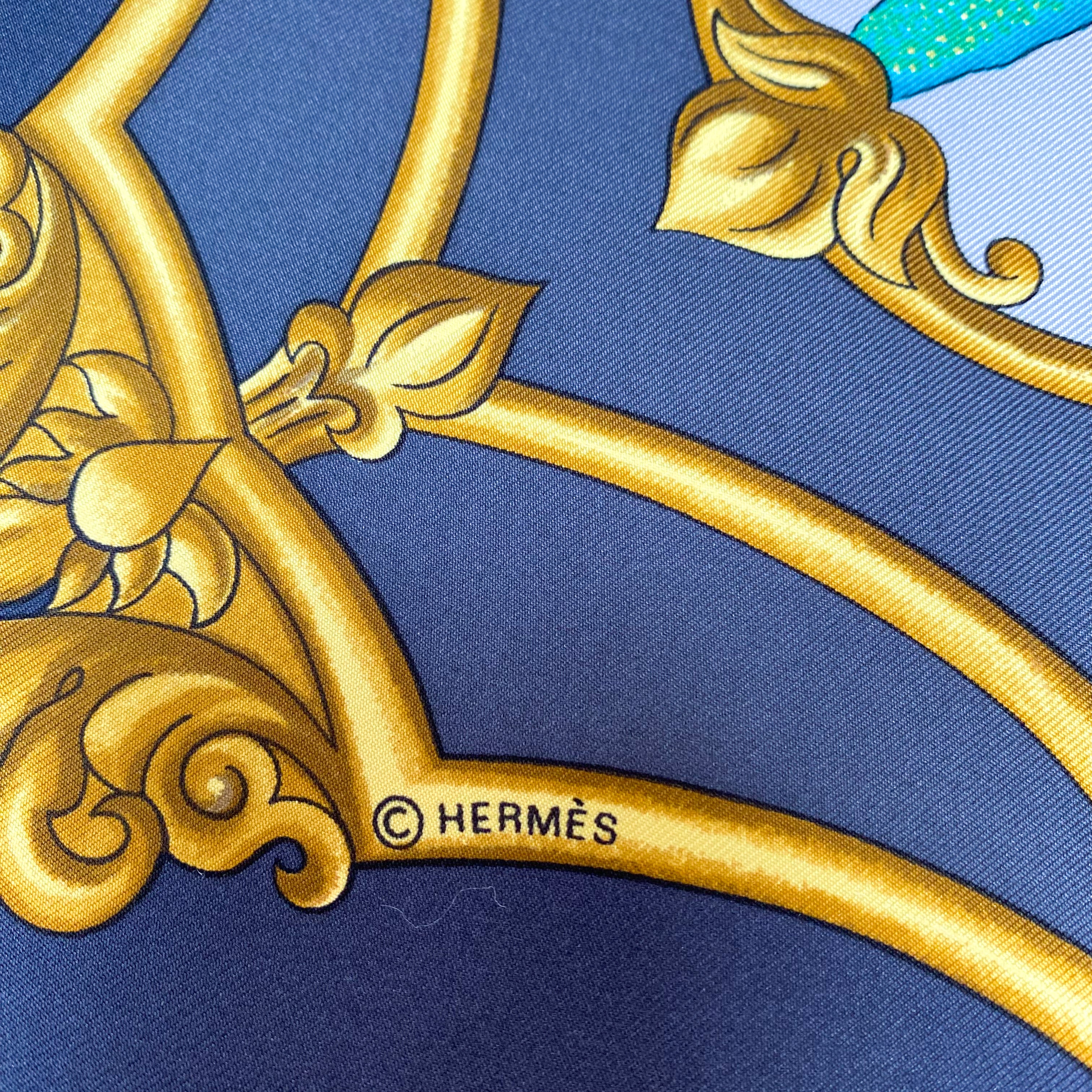 Boxed Hermès Les Chevaux des Moghols 1993 Silk Scarf