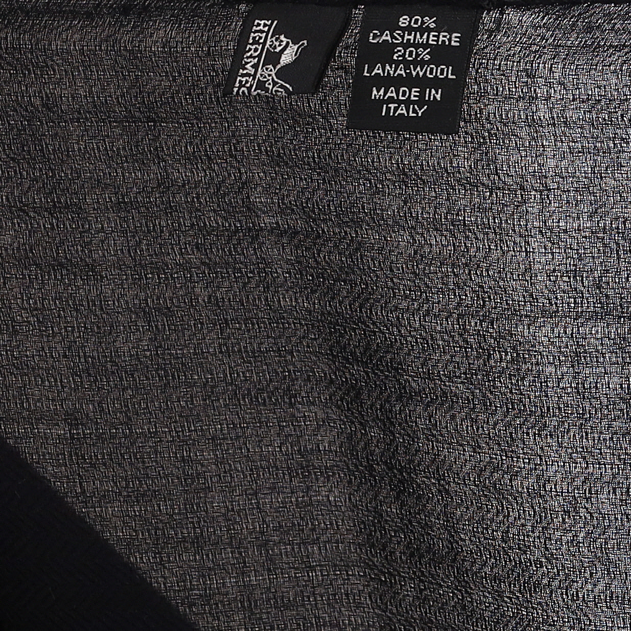 Brand New Boxed Hermès Black Cashmere Blend Wrap