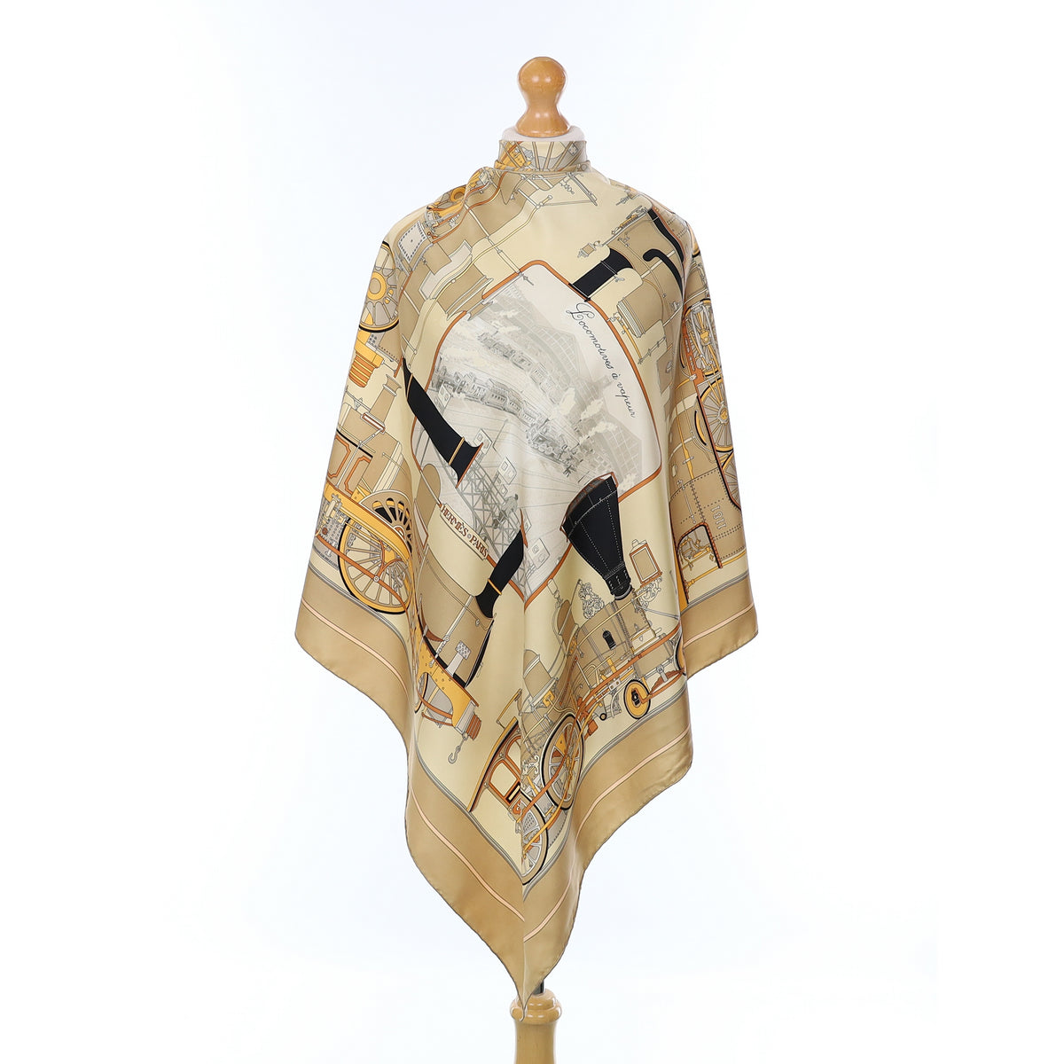 Hermès Locomotives À Vapeur Silk Scarf Rare