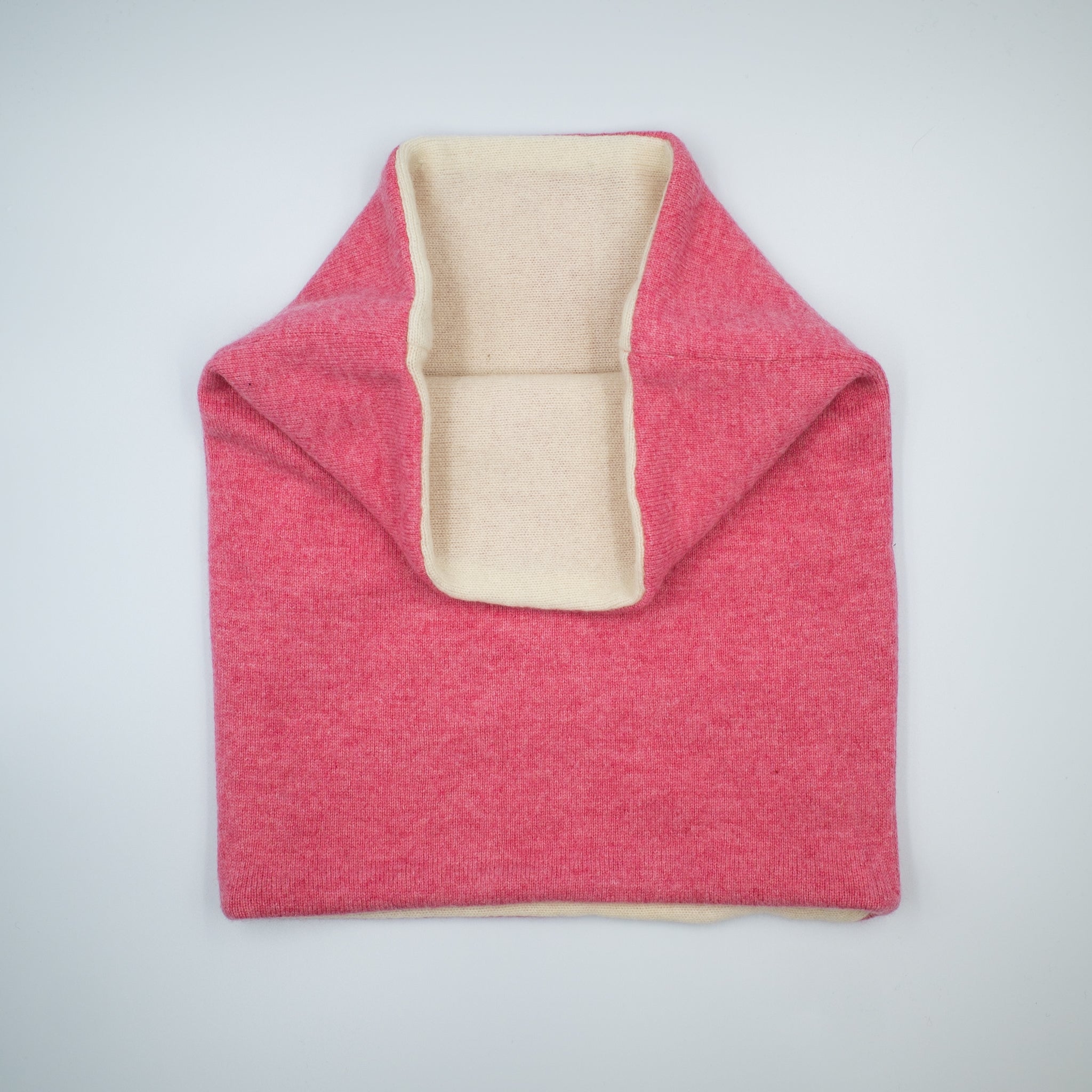 Rose Pink and Winter White Luxury Double Layered Snood