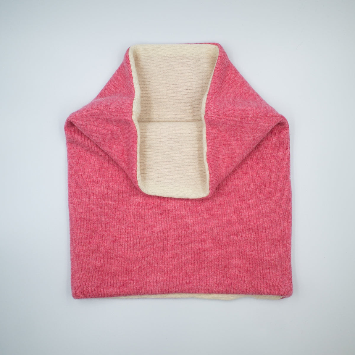 Rose Pink and Winter White Luxury Double Layered Snood