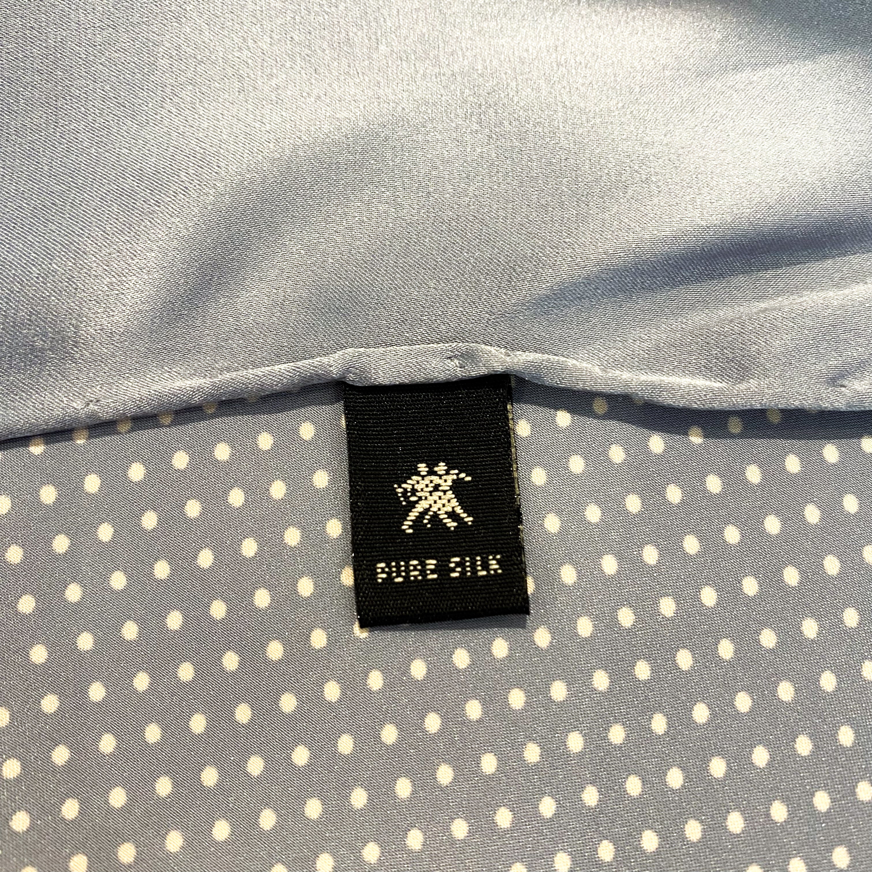 Margaret Howell Dove Grey Spotty Silk Scarf