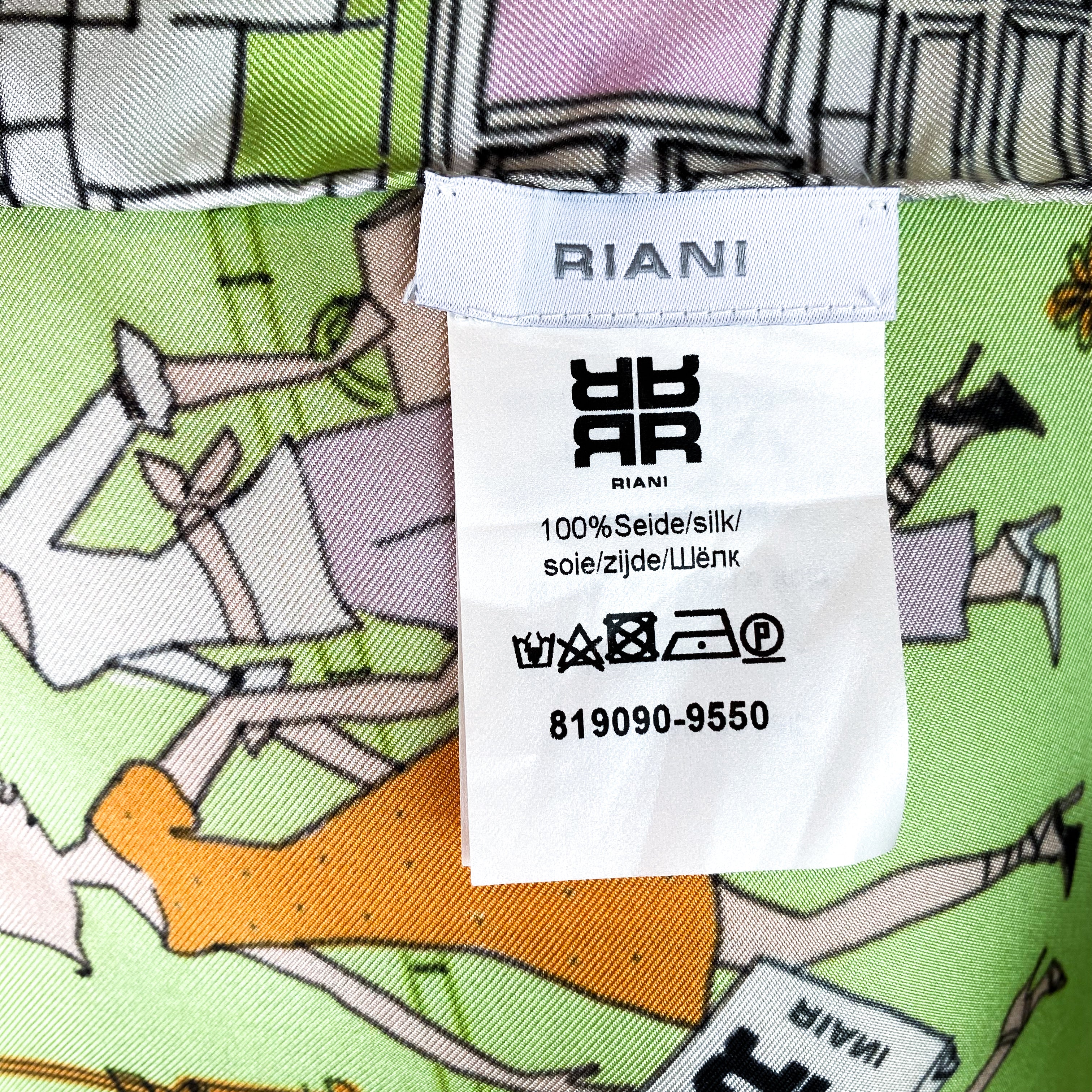 Riani Town Scene Designer Silk Scarf
