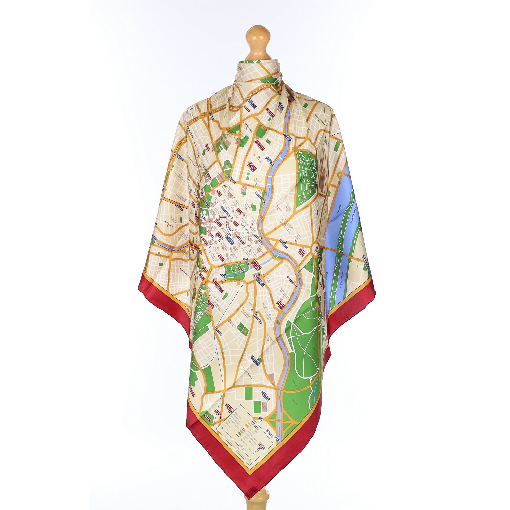 Brand New Vienna Map Silk Scarf