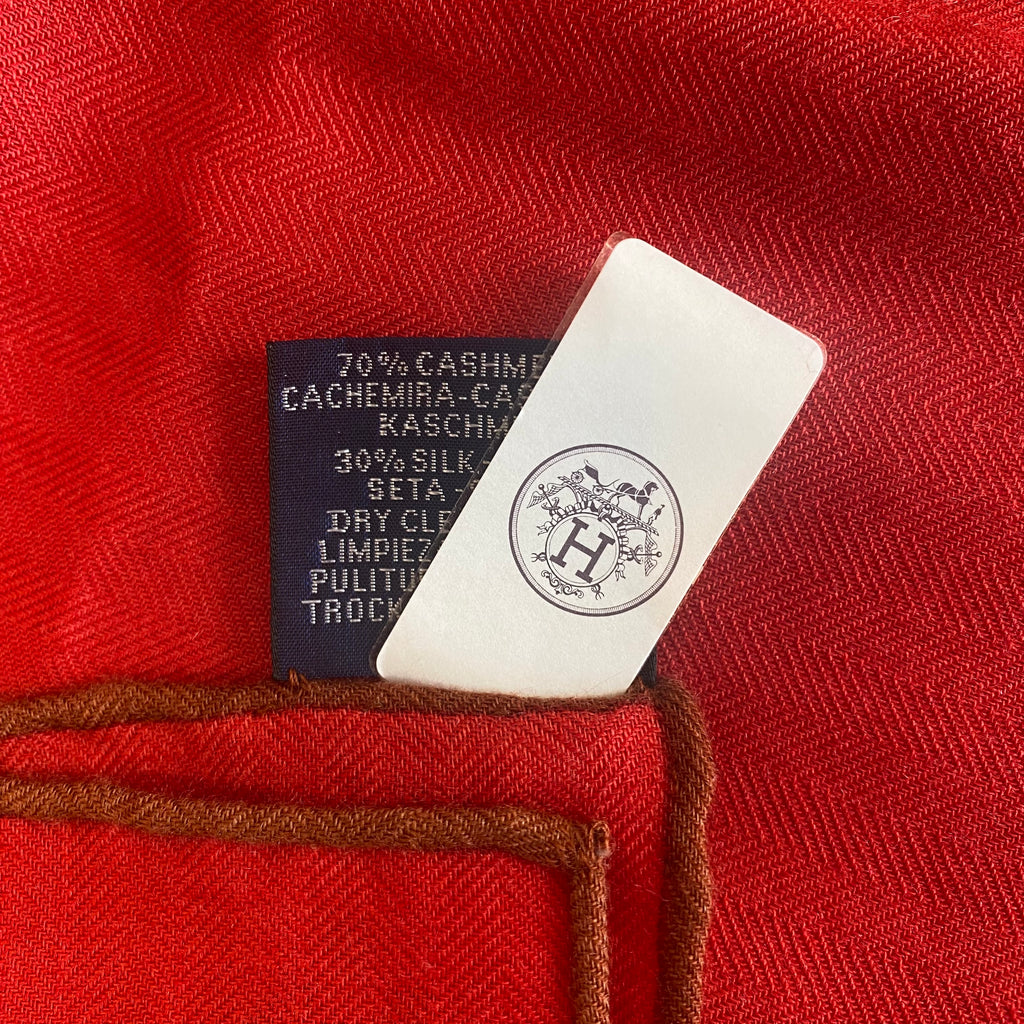 Brand New Boxed Hermès Silk & Cashmere Shawl Geant 140