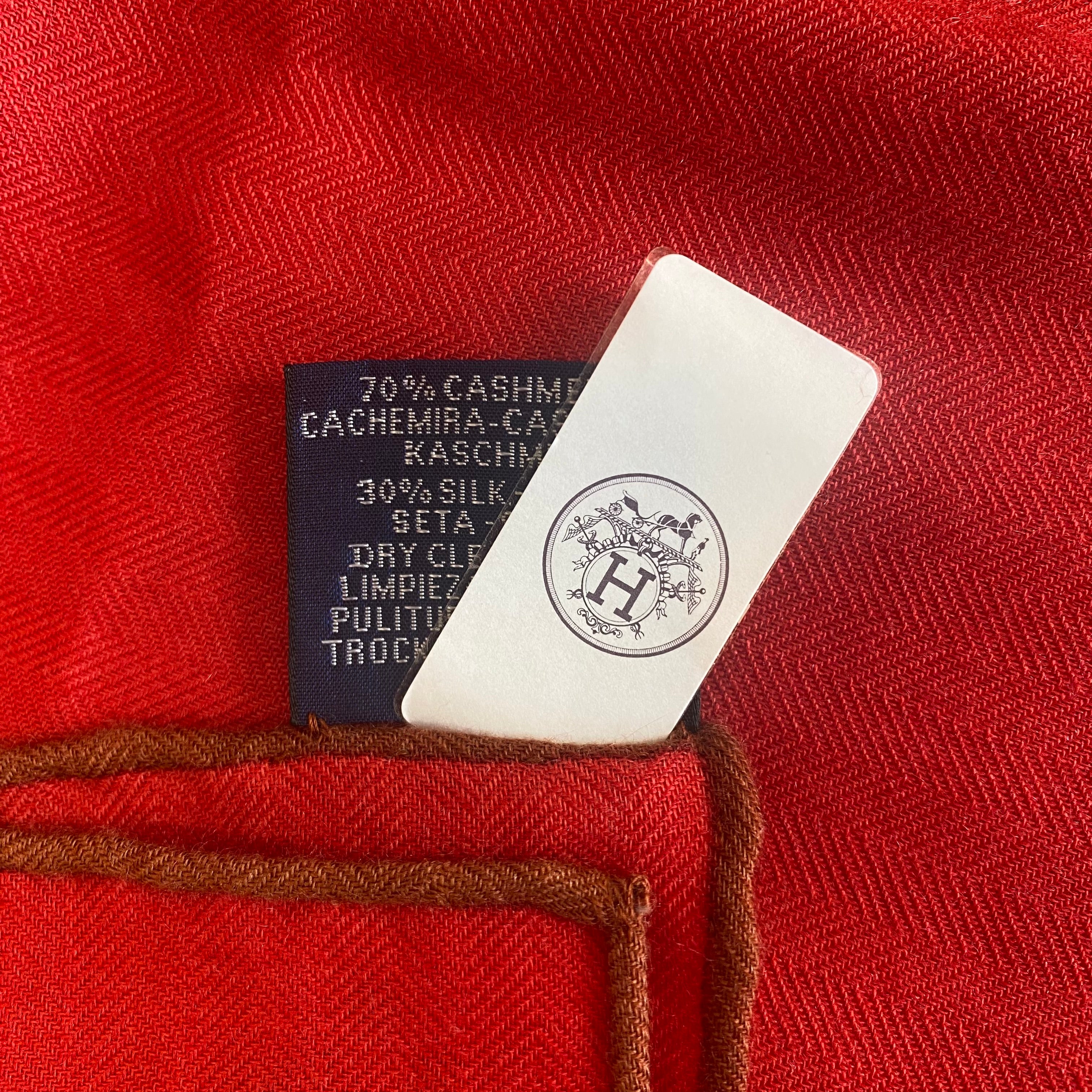 Brand New Boxed Hermès Silk & Cashmere Shawl Geant 140