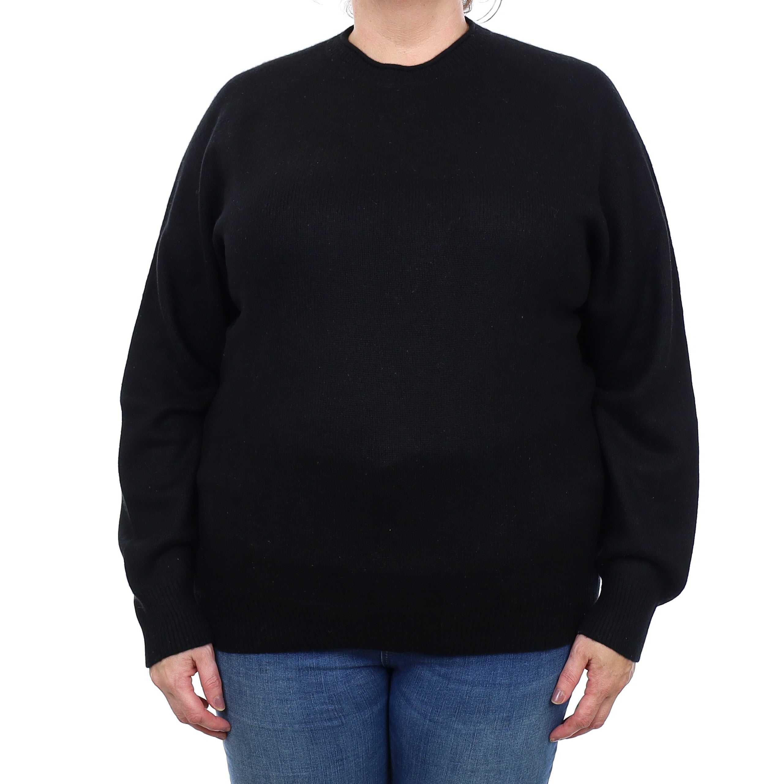 Cos Black Heavy Knit Cashmere Crew Neck Jumper Extra Large