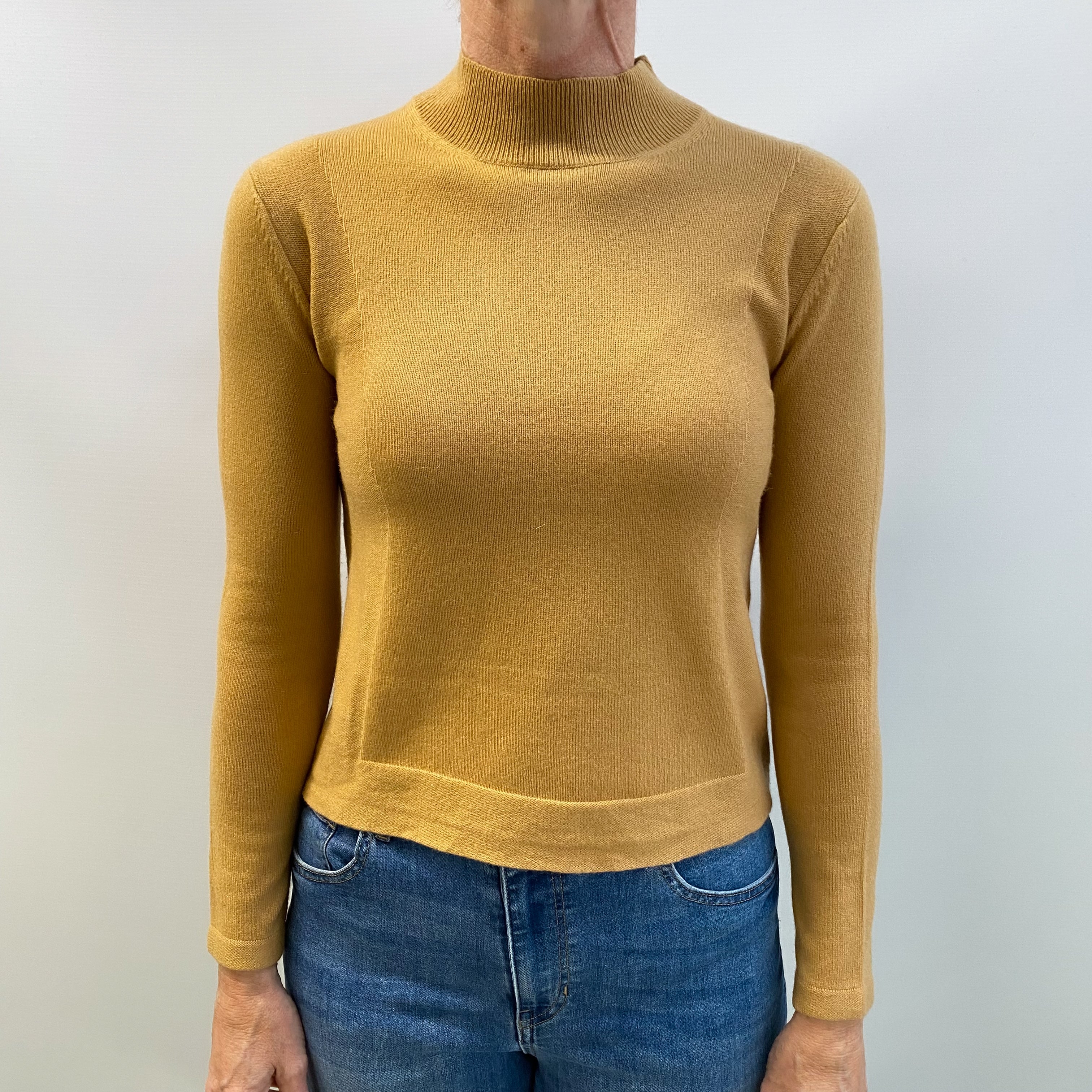 Bronze Brown Cashmere Turtle Neck Jumper Small