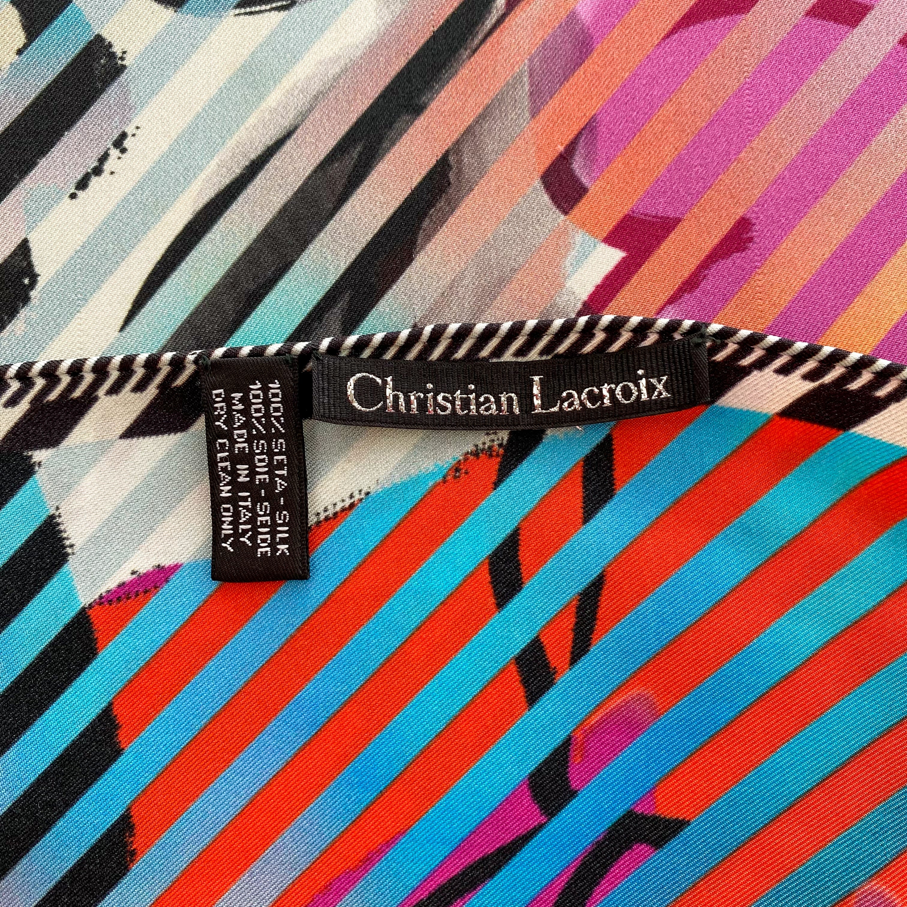 Christian Lacroix Abstract Designer Silk Scarf